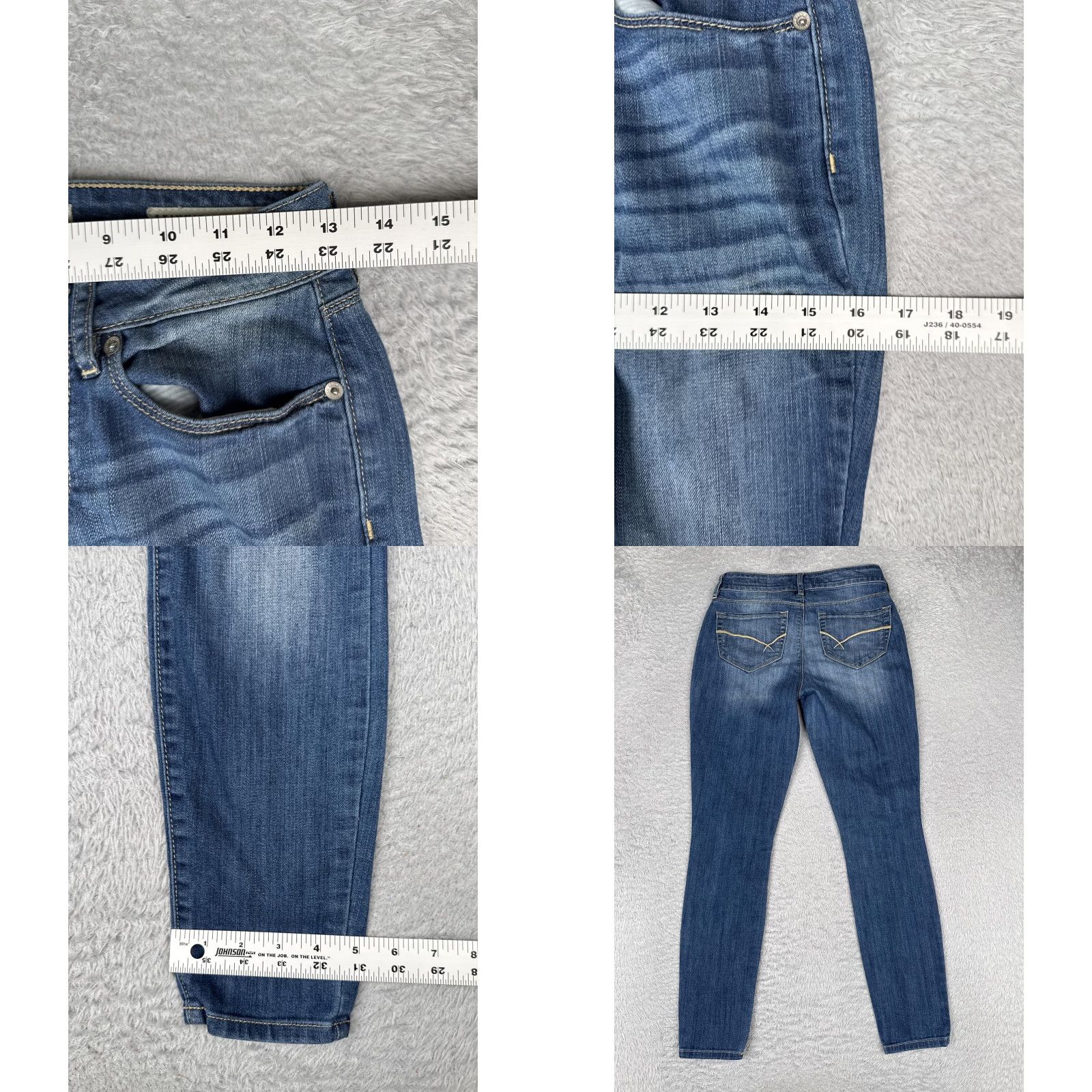 CO Bullhead Denim Co Skinny Jeans Juniors 3 Blue Low Rise Stretch Ankle Denim 25x27 Size 26" / US 2 / IT 38 - 9 Thumbnail