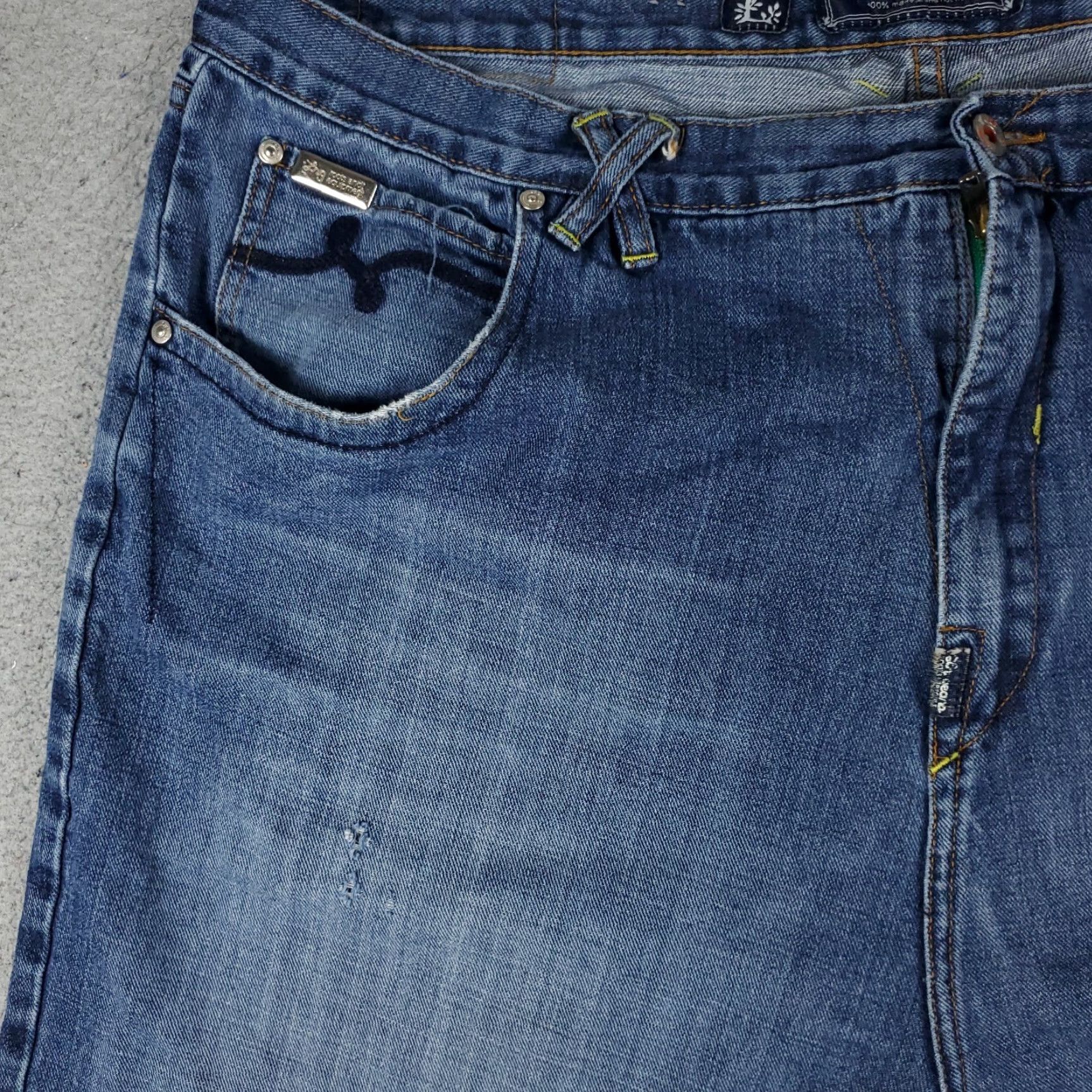 Denime LRG Men's 46 Blue Distressed Denim Shorts, Regular Fit, Casual Chino, 5-Pocket Design Size US 30 / EU 46 - 2 Thumbnail