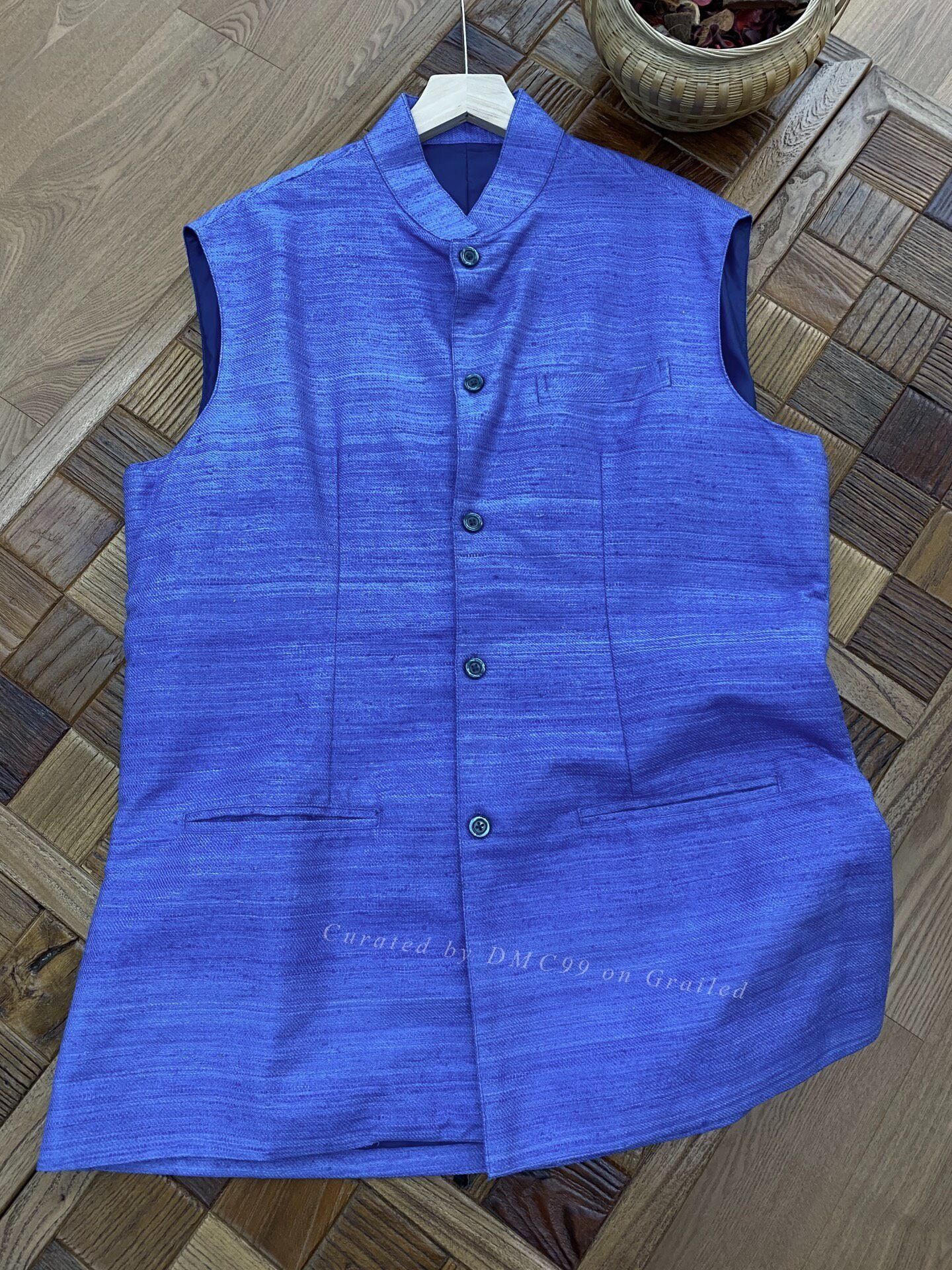 Other Indigo Dyed Tussah Silk Double-Layer Vest Size US M / EU 48-50 / 2 - 1 Thumbnail