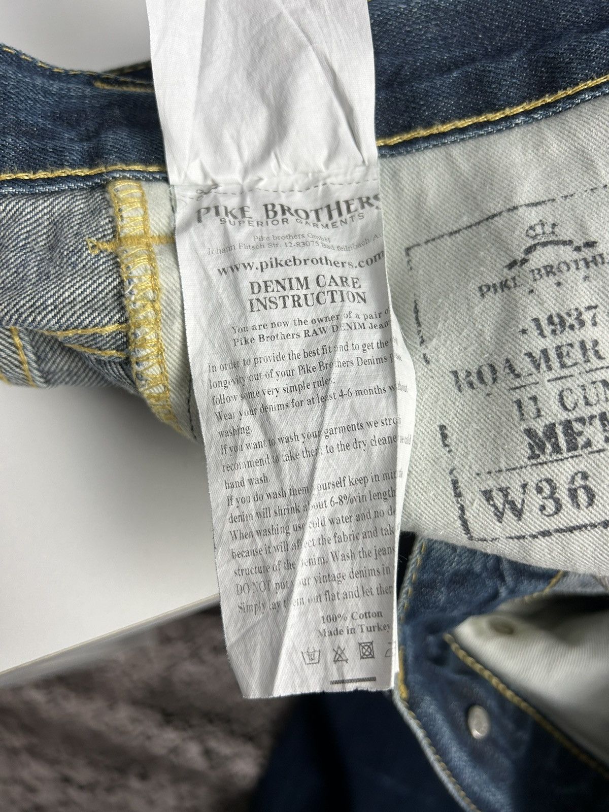 Pike Brothers Pike Brothers Roamer Selvedge Denim W36 L38 Waist Adjuster Size US 36 / EU 52 - 20 Thumbnail