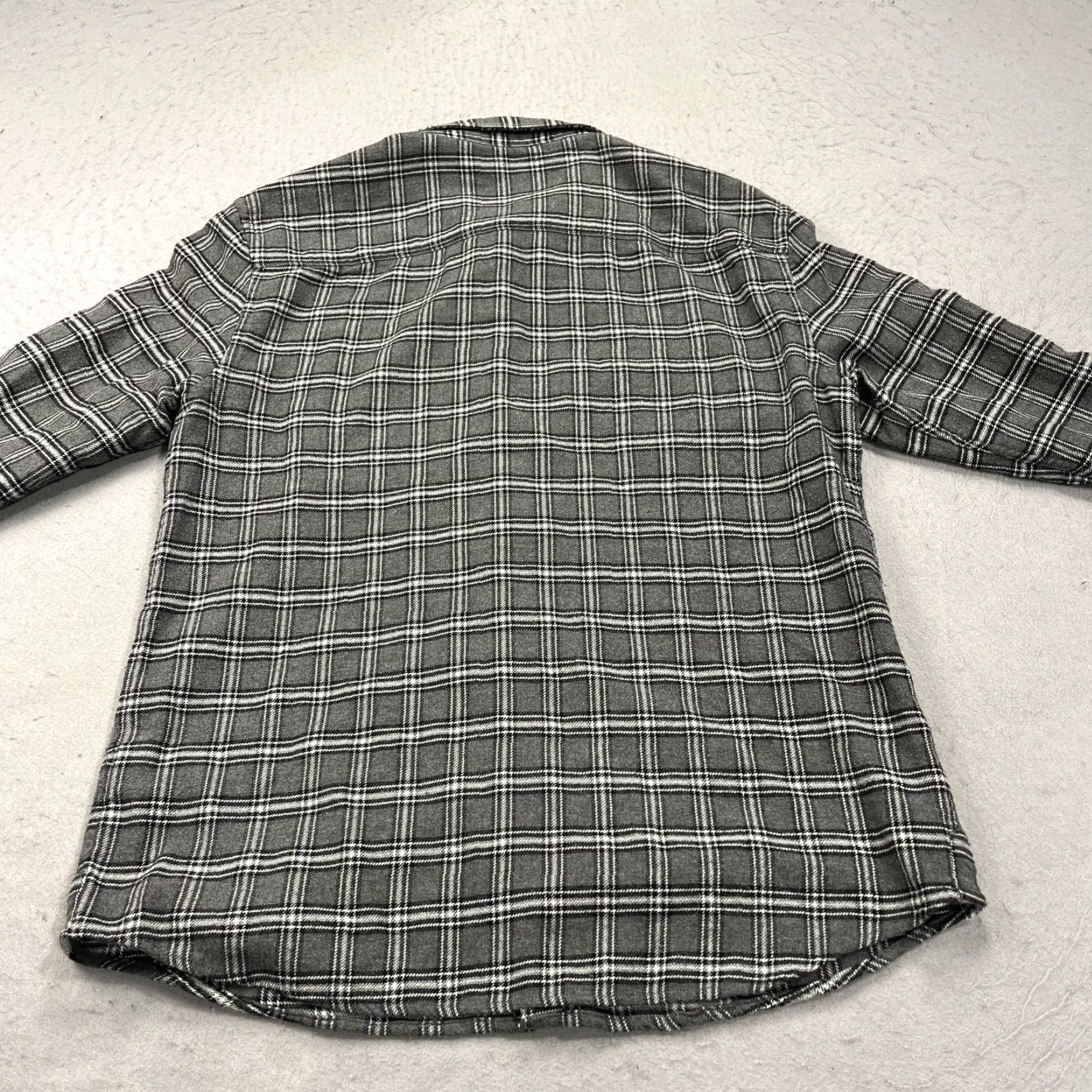 Allsaints AllSaints Shirt Mens L Gray Plaid Amos Long Sleeve Flannel Button Cotton Size US L / EU 52-54 / 3 - 6 Thumbnail