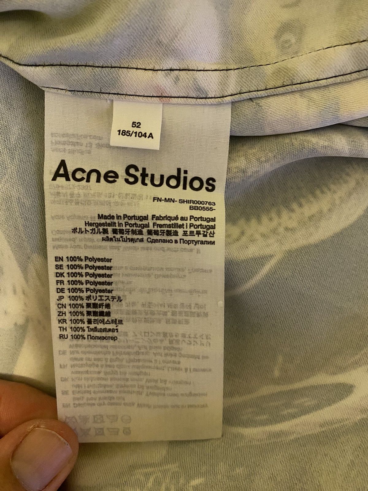 Acne Studios Acne Studios Printed Lamé Shirt 52 NWT Size US XL / EU 56 / 4 - 12 Thumbnail