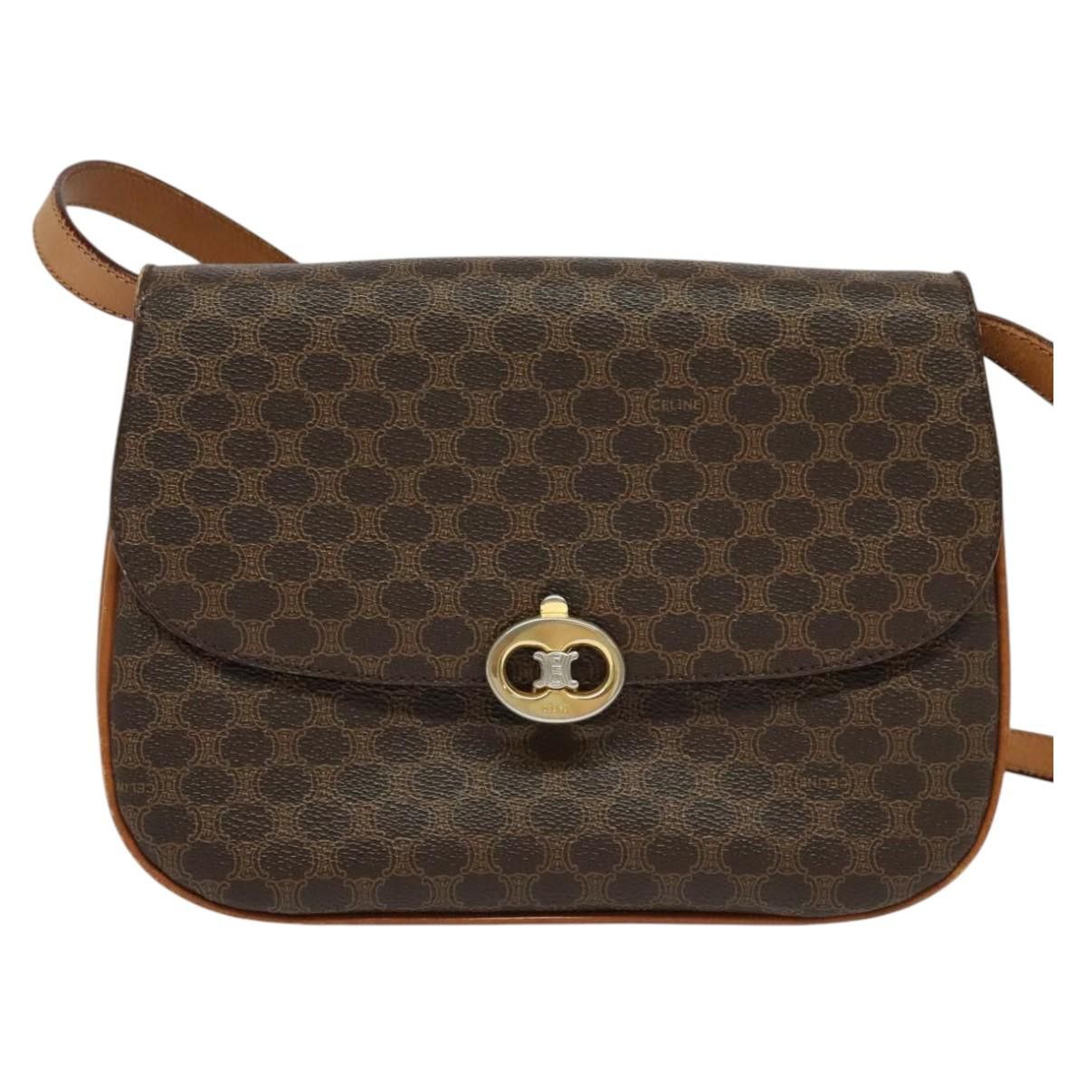 Celine CELINE Macadam Canvas Shoulder Bag Pvc Leather Brown Gold Size ONE SIZE - 2 Thumbnail