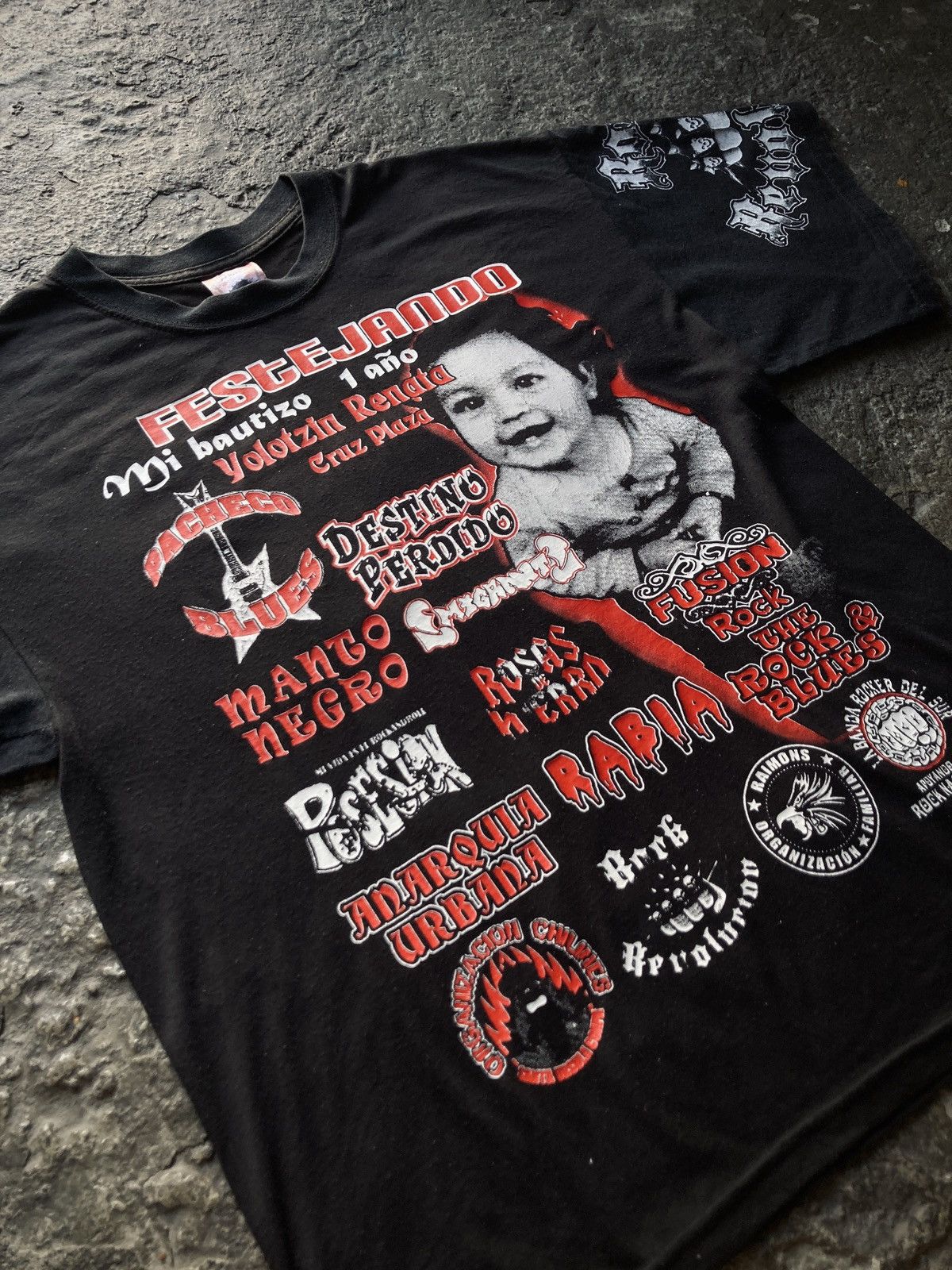 Band Tees × Vintage Vintage 90s Mexican Rock Bands Primer Bautizo AOP Size US L / EU 52-54 / 3 - 9 Thumbnail