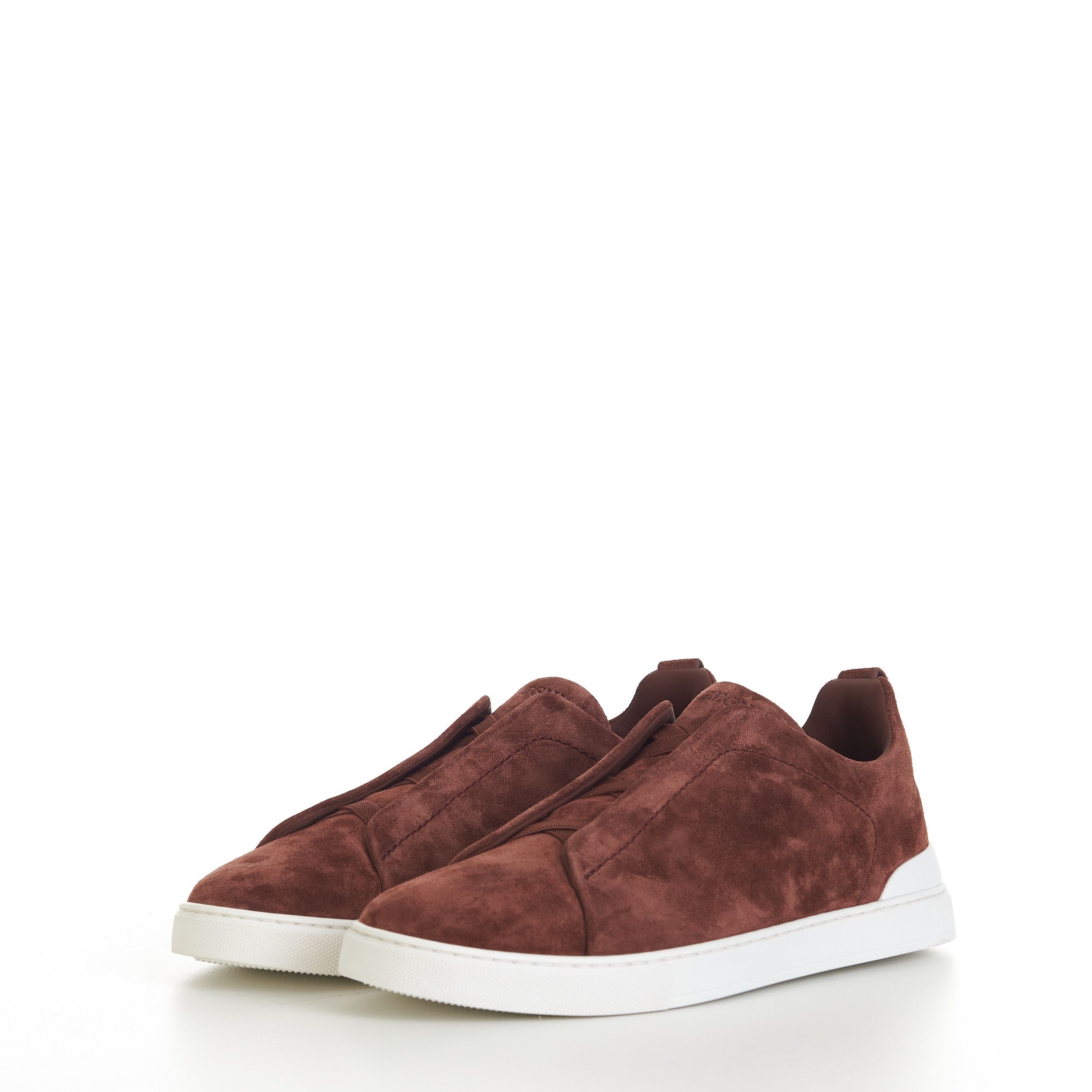 Ermenegildo Zegna Brown Suede Triple Stitch Sneakers Size US 9.5 / EU 42-43 - 3 Thumbnail