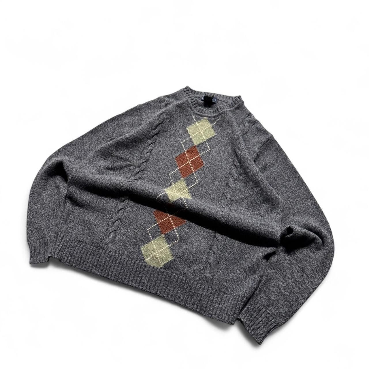 Dockers Vintage 90s Dockers Gray Argyle Knit Sweater Men’s Medium Size US M / EU 48-50 / 2 - 2 Thumbnail