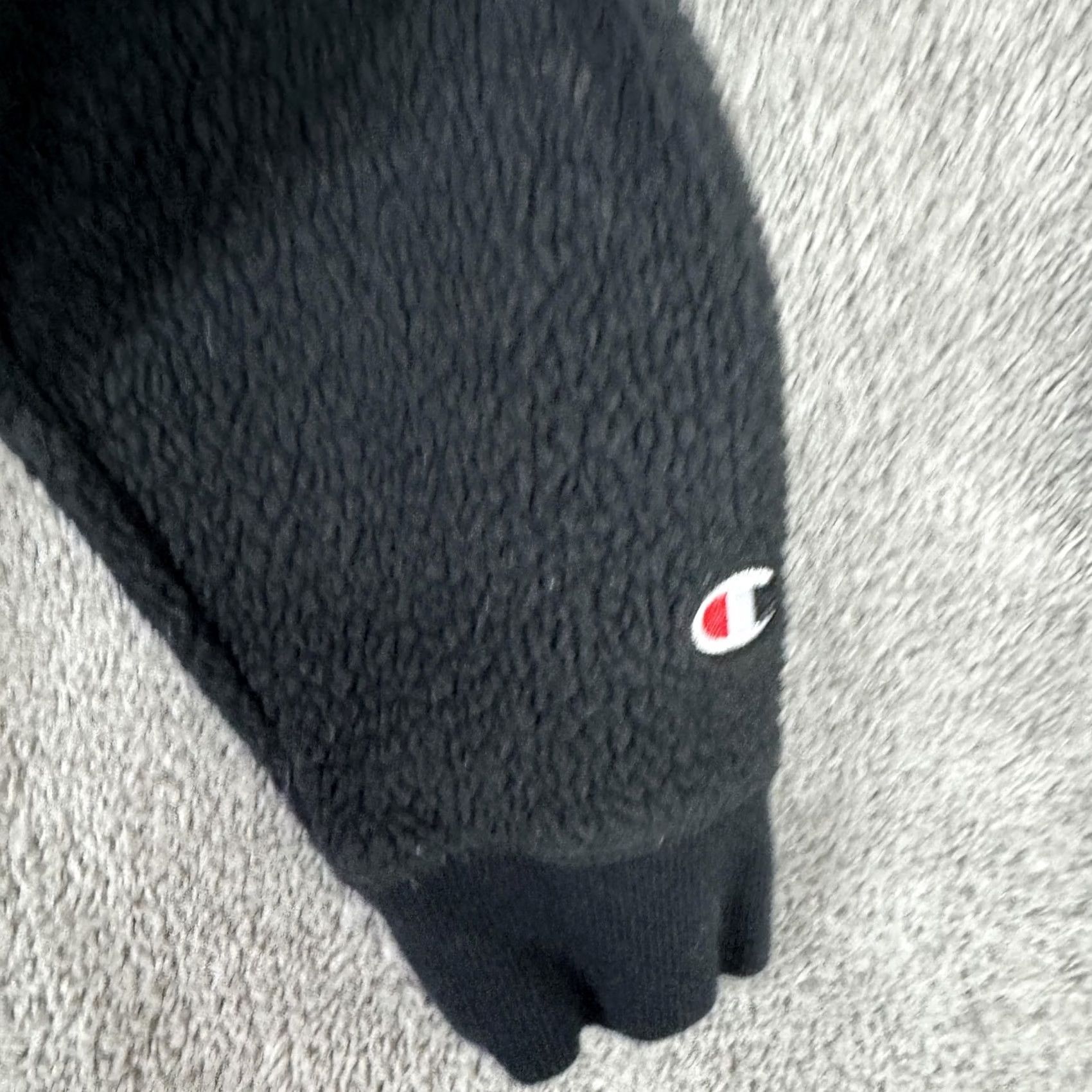 Champion Champion Sweatshirt Mens Medium Black Sherpa Fleece Pullover Logo Chest Pocket Size US M / EU 48-50 / 2 - 4 Thumbnail