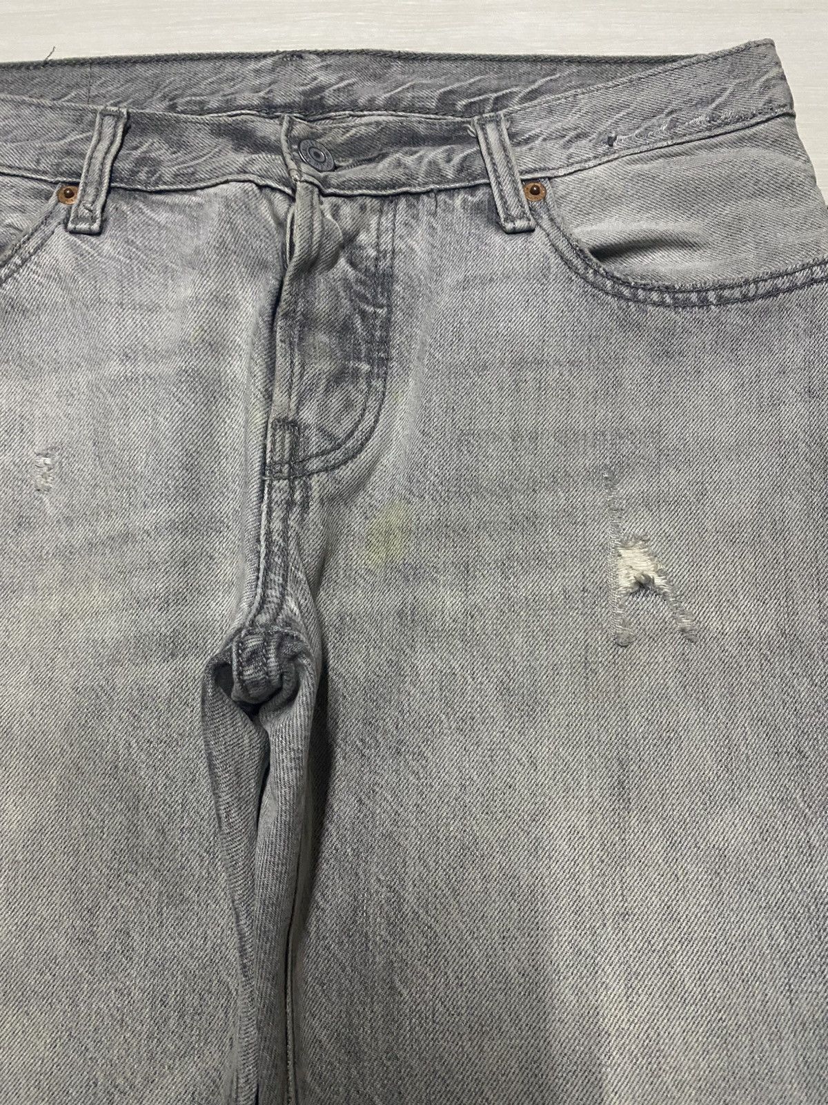 Levi's Vintage Levis 501 Ct Stone Wash Distressed Slim Jeans Size US 31 - 8 Thumbnail