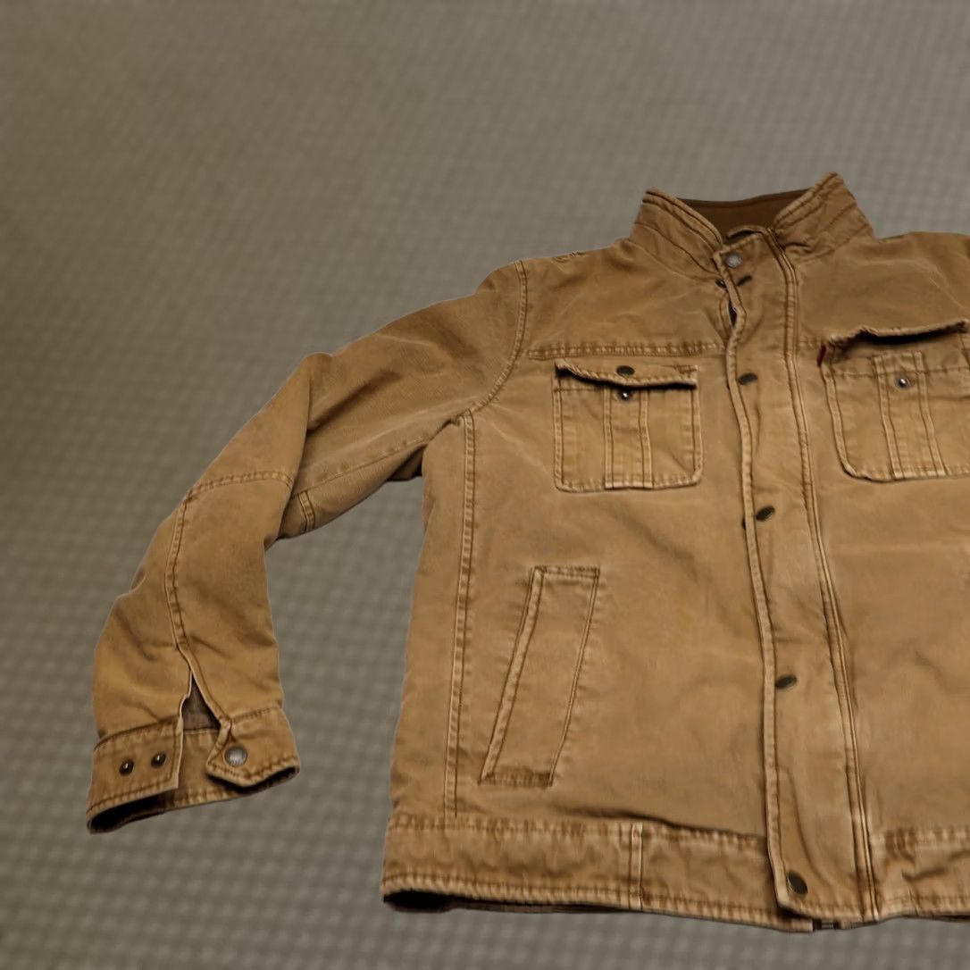 Levi's Levi's Jacket Mens M Brown Canvas Quilt Lined Rugged Utility Field Military Jacket Size US M / EU 48-50 / 2 - 1 Thumbnail