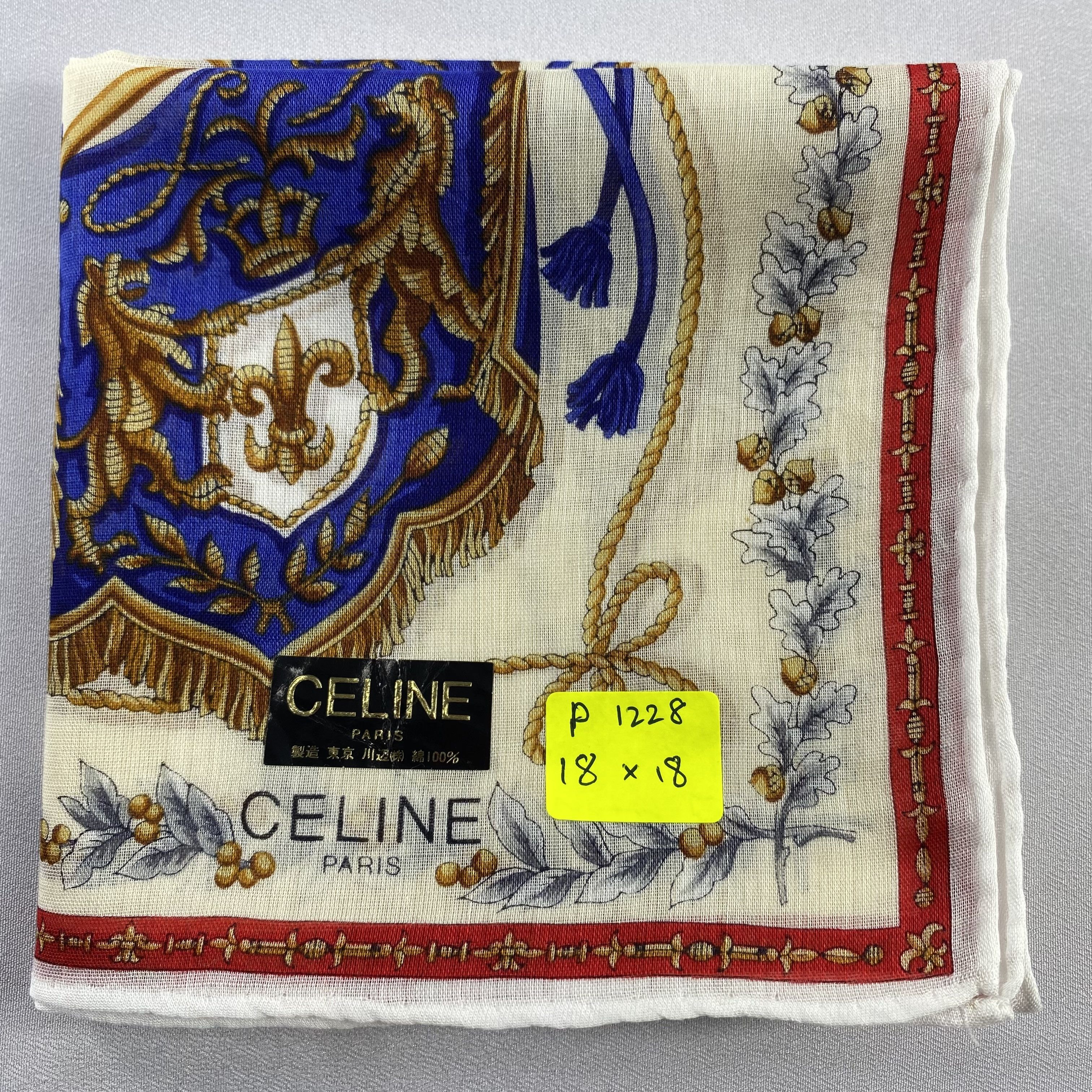 Celine × Vintage NWT Celine Handkerchief / Neckerchief / Bandana-P1228 Size ONE SIZE - 5 Thumbnail
