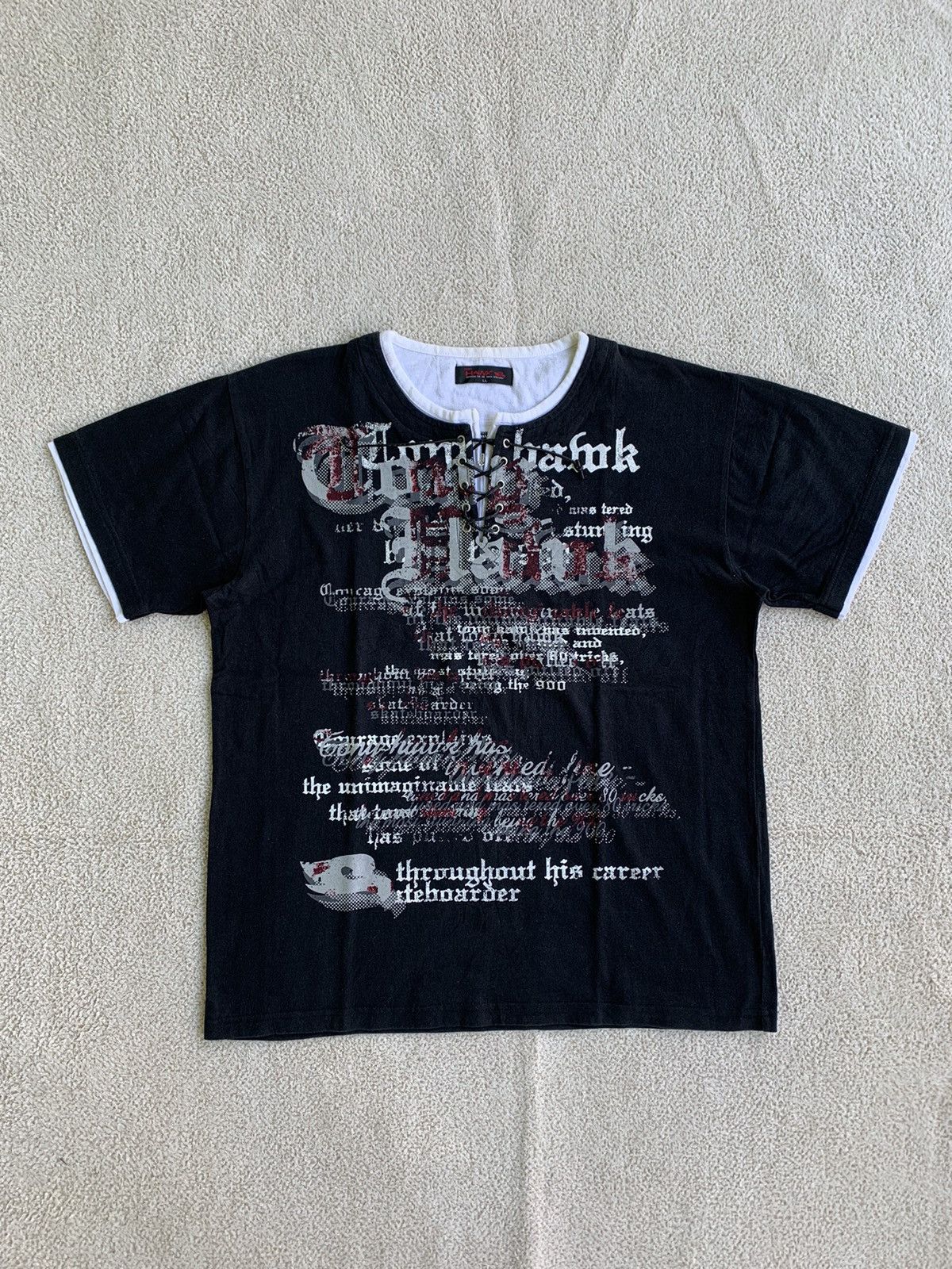 14th Addiction × KMRii × Yasuyuki Ishii Tony Hawk Jpn Double Layer Poem Tshirt Size US L / EU 52-54 / 3 - 1 Thumbnail