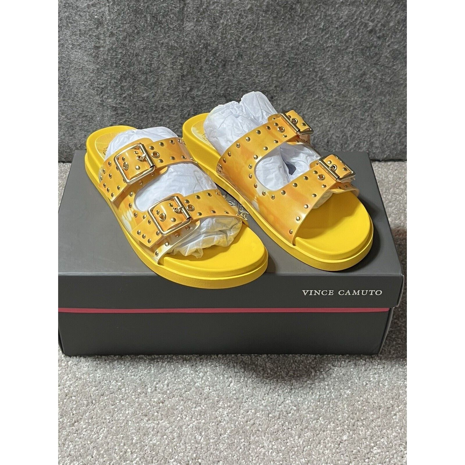 Vince Camuto Vince Camuto Platform Slide Sandals Sz 6 Tie Dye Studded Y2K Size US 6 / IT 36 - 3 Thumbnail
