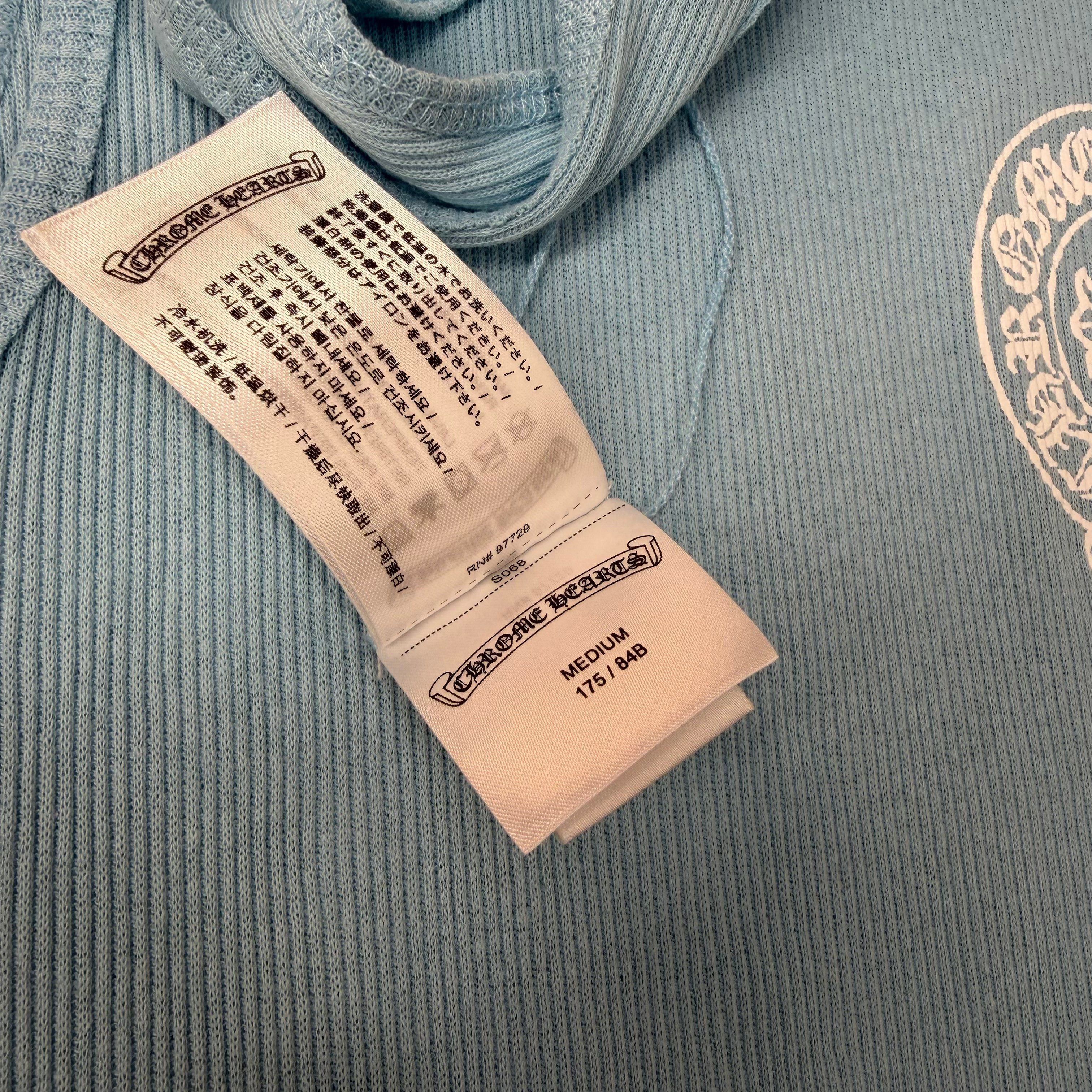 Chrome Hearts Chrome Hearts Horseshoe Baby Blue Ribbed Tank M Size US M / EU 48-50 / 2 - 7 Thumbnail