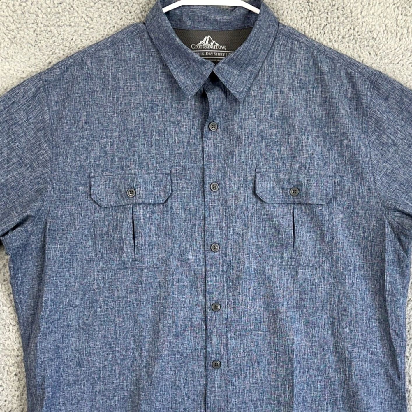 Croft & Barrow VINTAGE Croft Barrow Quick Dry Shirt Men Large Blue Hiking Button Up Flap Pocket Size US L / EU 52-54 / 3 - 2 Thumbnail