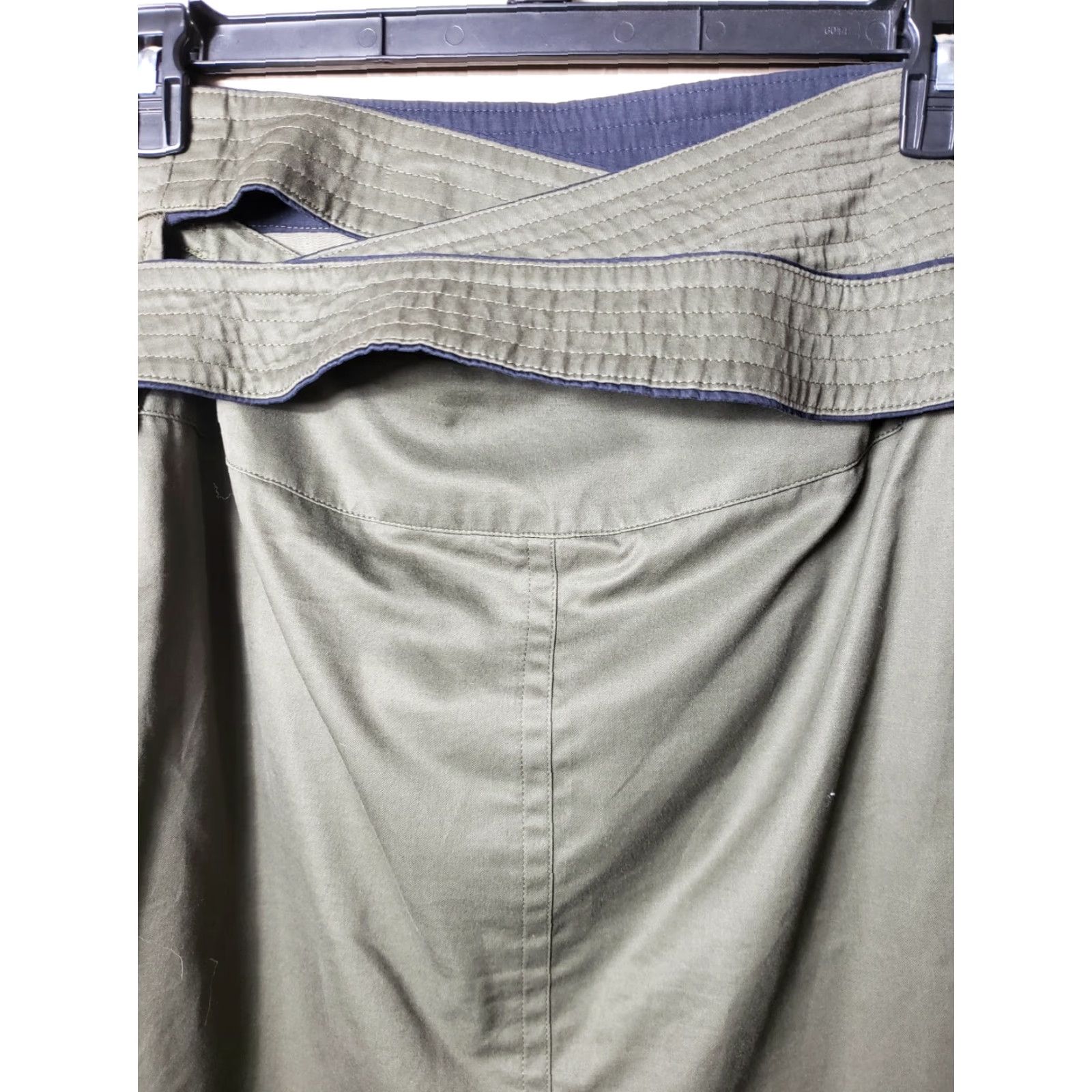 Escada VINTAGE ESCADA Wrap A Round Belt Pencil Skirt-Size 10/38 Women Knee Length Green Zip Buckle 100% Cotton Regular Women's Size ONE SIZE - 6 Thumbnail