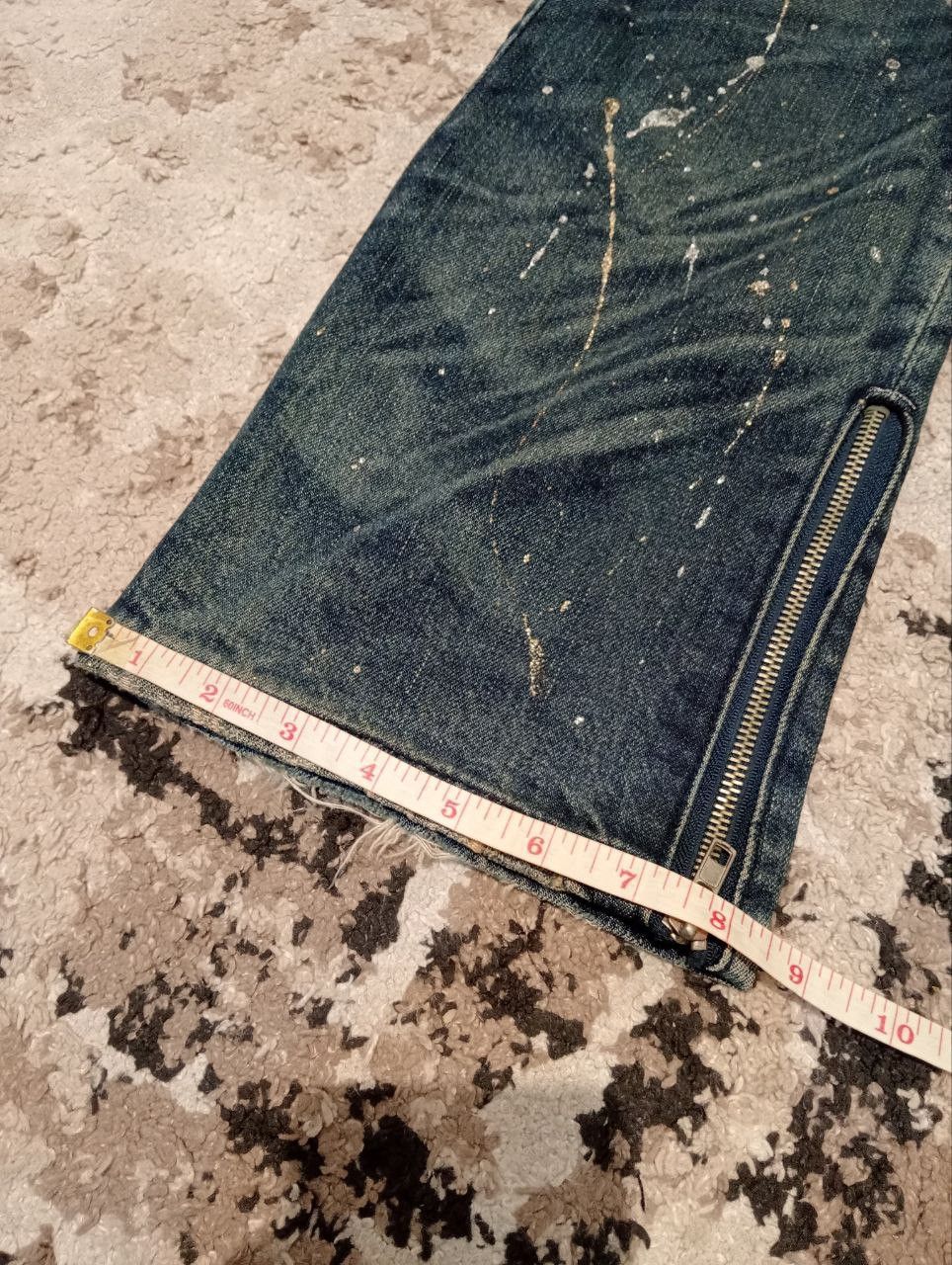 Japanese Brand Vintage Lagust Splatter Distressed Ankle Zip Jeans Size US 33 - 19 Thumbnail