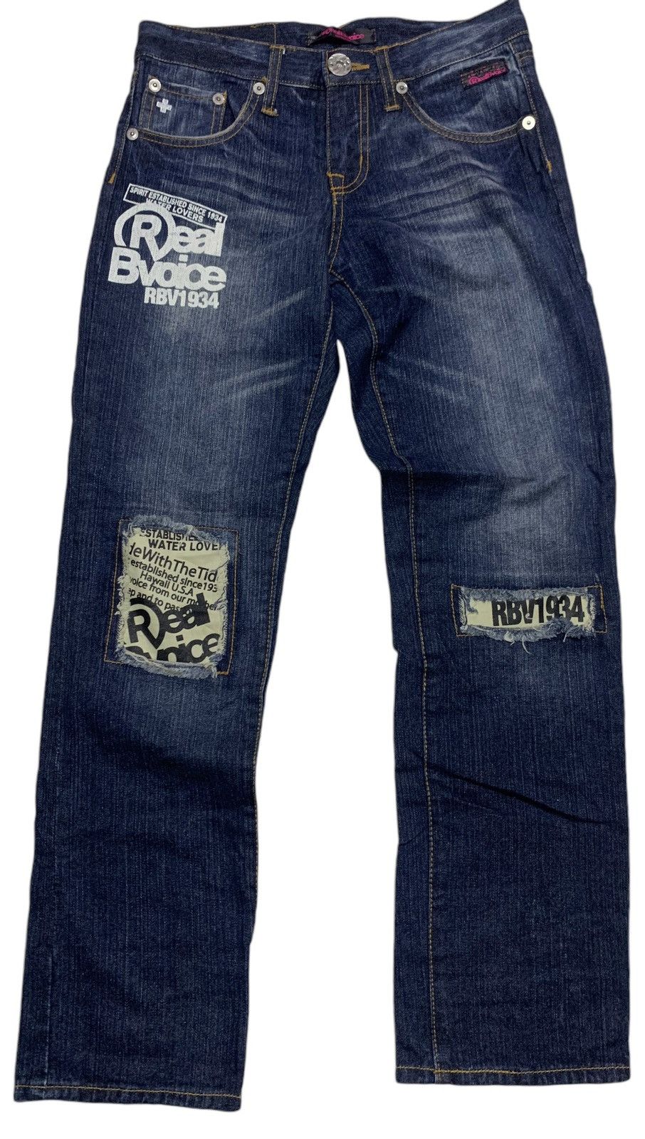 Other Real bvoice denim distressed and patchwork Size US 31 - 1 Thumbnail