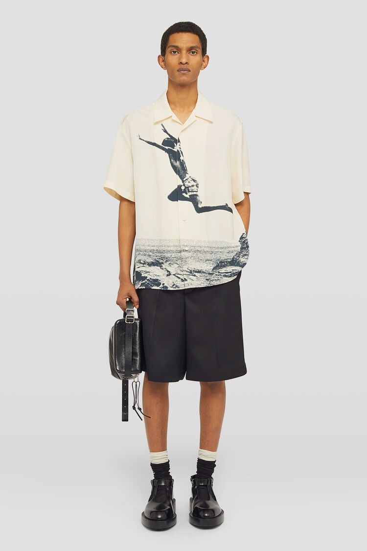Jil Sander o1w1db10825 Printed Shirt in Cream Size US L / EU 52-54 / 3 - 2 Thumbnail