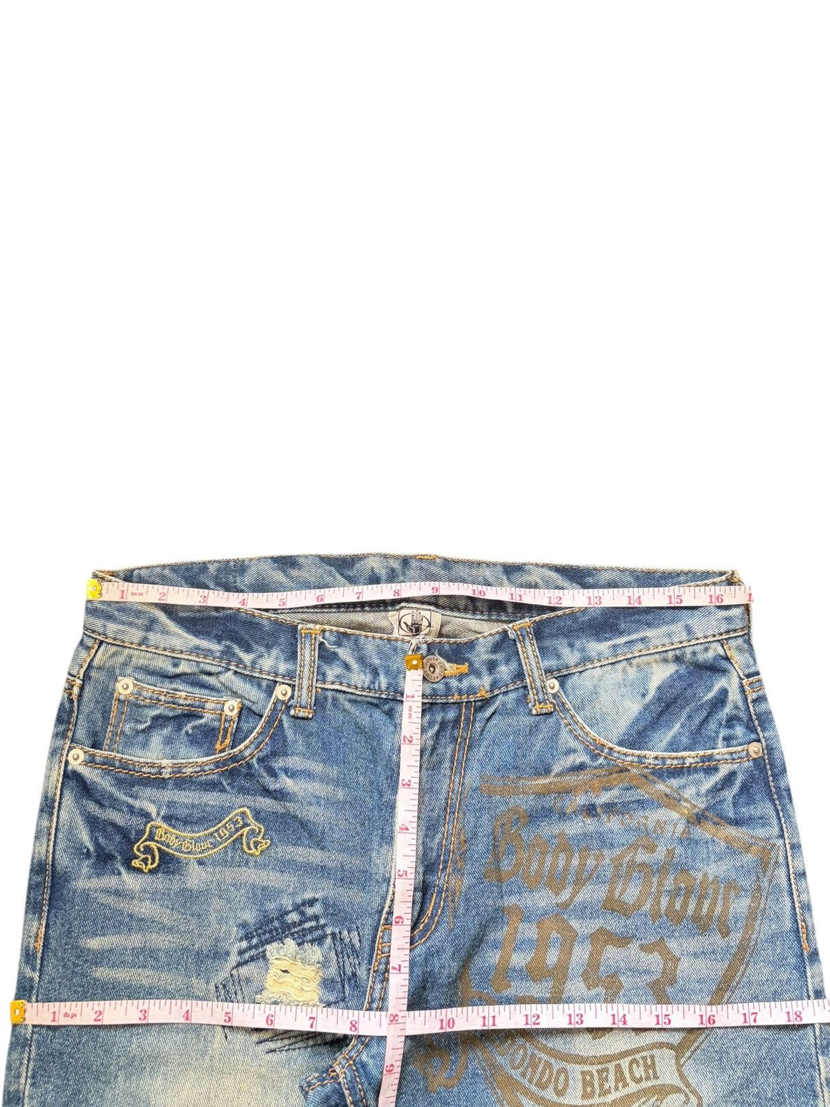 Body Glove Vintage Body Glove Printed Distressed Flare Jeans Size US 33 - 6 Thumbnail