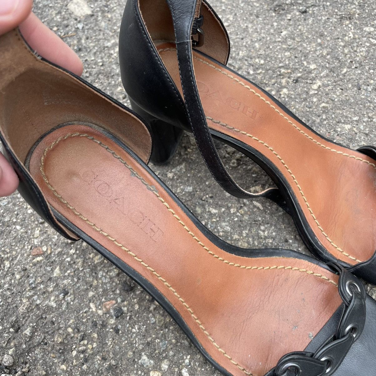 Coach 8 COACH black heels platform wedge sandal old money Size US 8 / IT 38 - 4 Thumbnail
