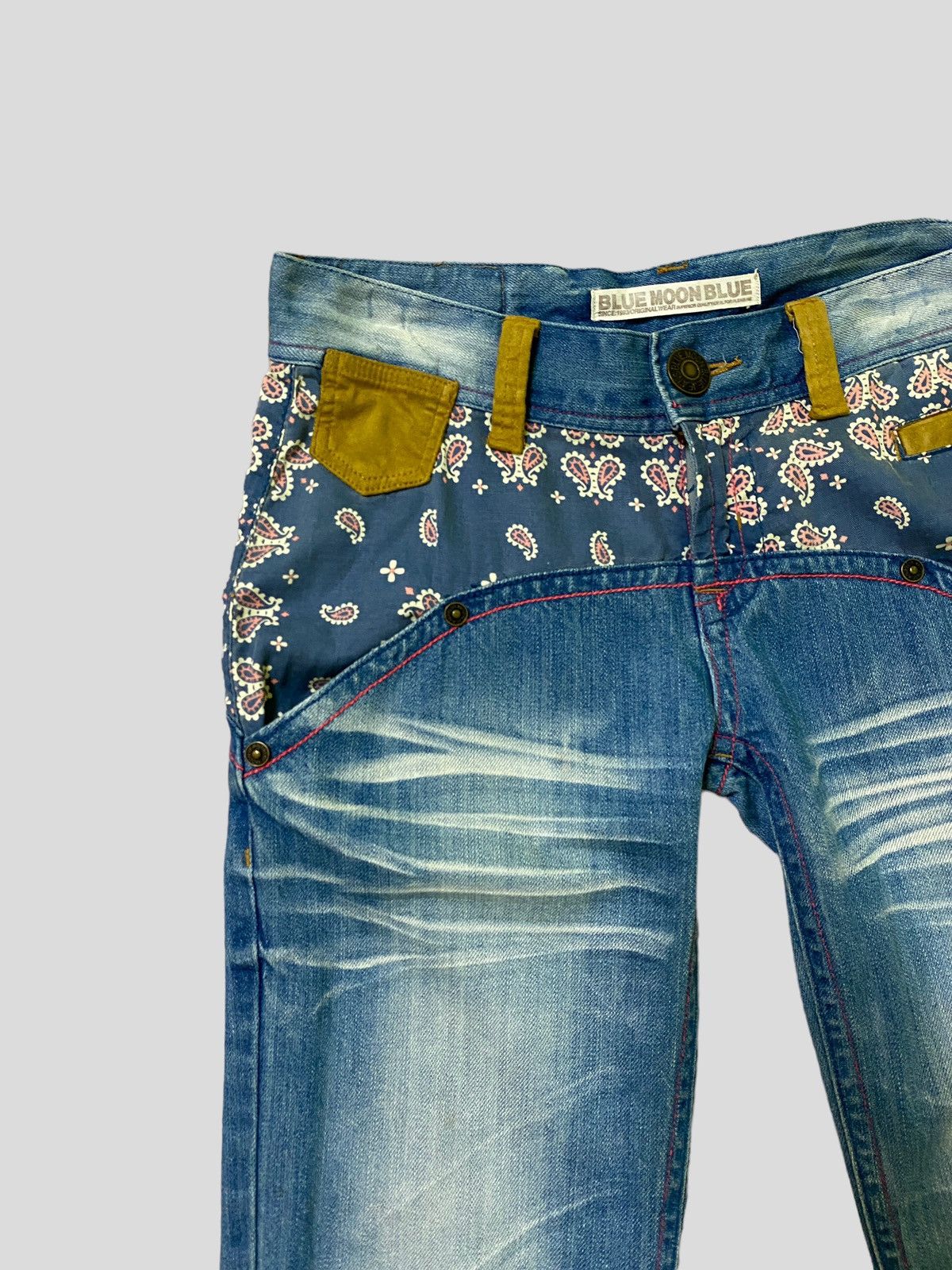 Designer × Japanese Brand × Vintage Vintage Blue Moon Blue Patches Low Rise Denim Size US 30 / EU 46 - 4 Thumbnail