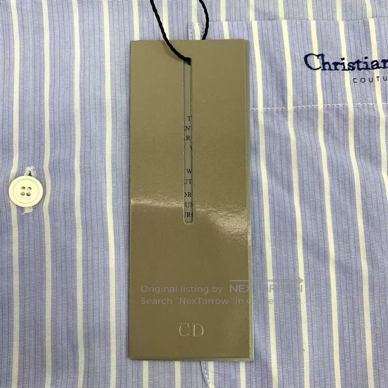 Dior Dior Size 38 Blue vertical striped cotton lapel single-brea Size US XXS / EU 40 - 8 Thumbnail