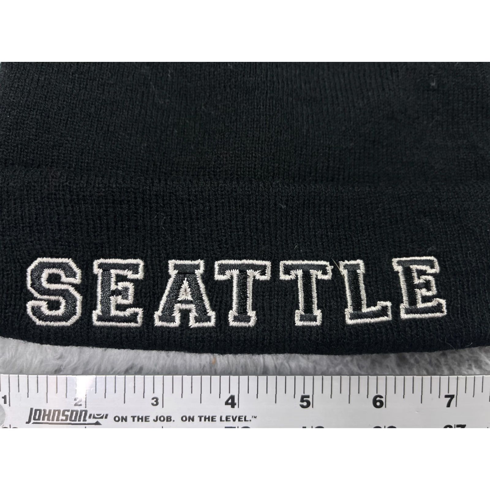Vintage Smith Novelty Company Beanie Hat Adult One Size Black Knit Acrylic Logo Ski Beanie Mens Winter Season Size ONE SIZE - 2 Thumbnail
