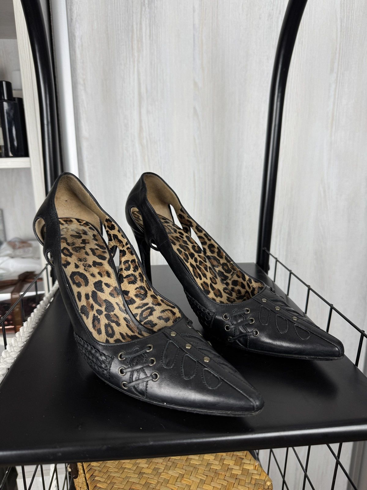 Dolce & Gabbana Dolce & Gabbana vintage black leopard heels slingbacks Size US 11 / IT 41 - 1 Thumbnail