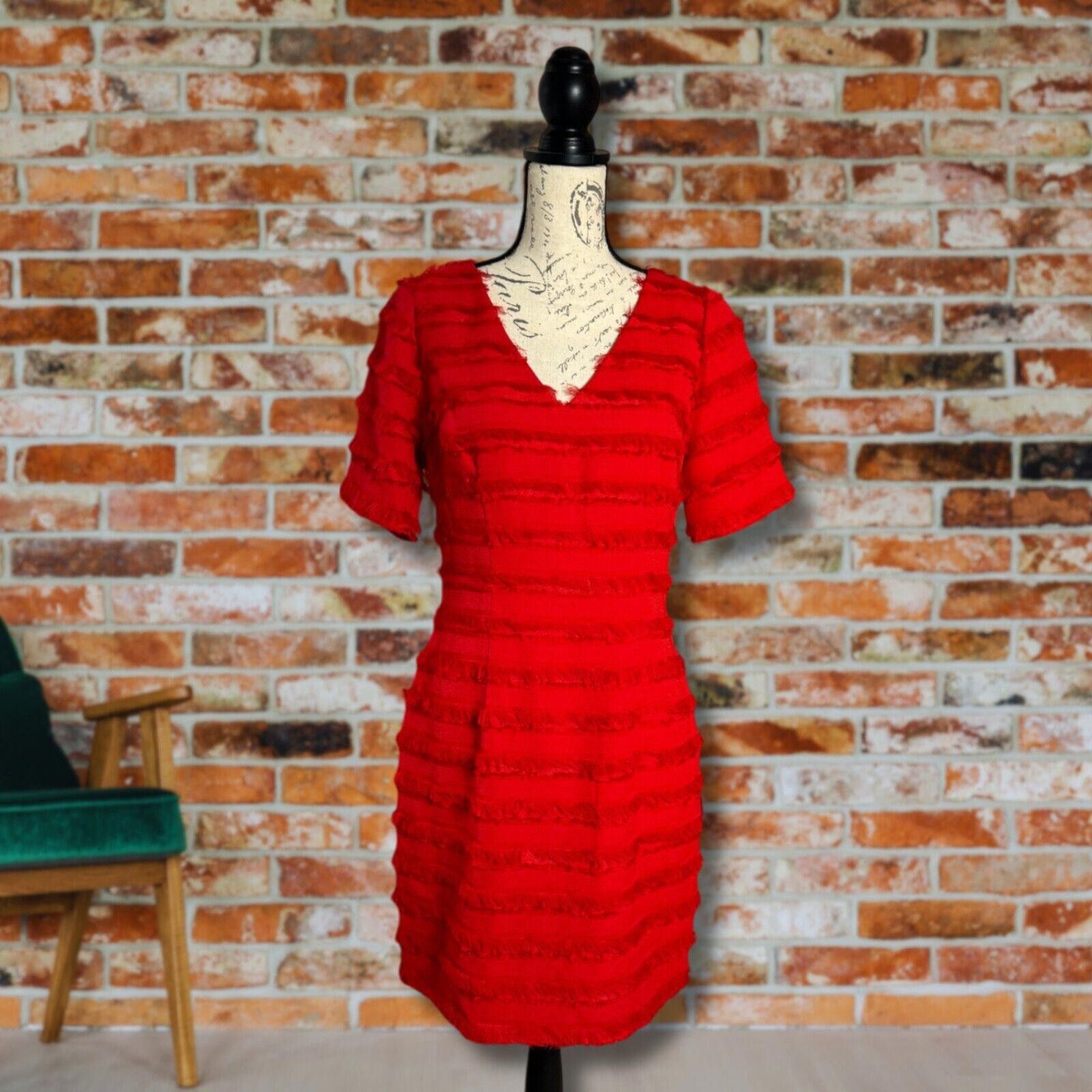 Badgley Mischka Badgley Mischka Dress Grace Red Fringe Size 6 Cocktail Party Size M / US 6-8 / IT 42-44 - 3 Thumbnail