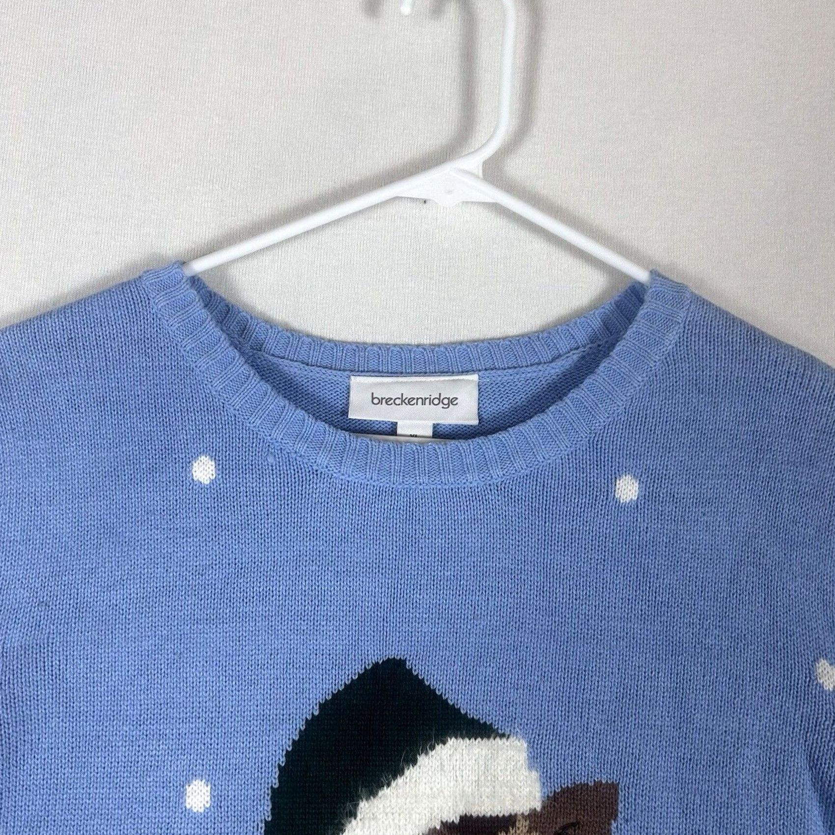 Vintage VINTAGE Ugly Christmas Sweater Womens XL Blue Stocking Kitten Snow Flakes Breckenridge Size XL / US 12-14 / IT 48-50 - 3 Thumbnail