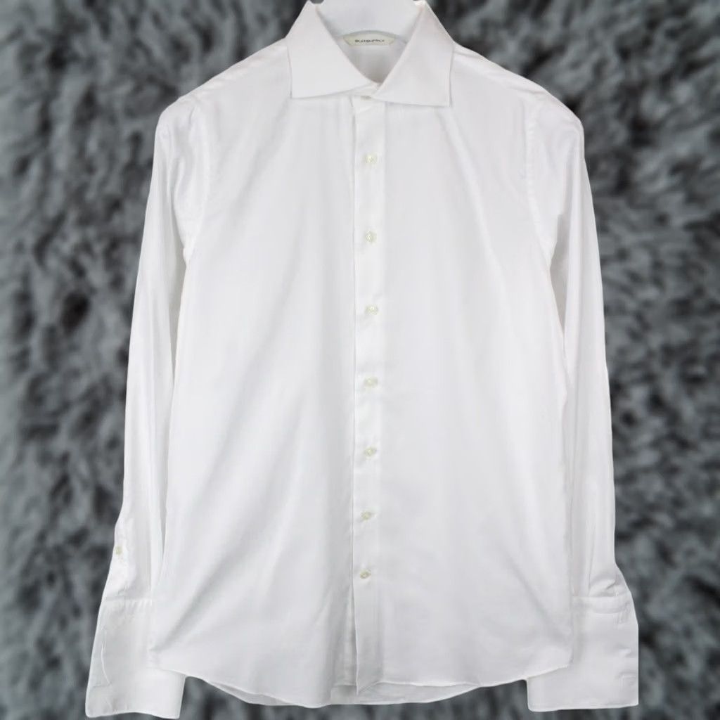 Suitsupply SUITSUPPLY Shirt Men S White Slim Fit Patterned Cutaway Collar Formal Button Up Size 36R - 1 Thumbnail