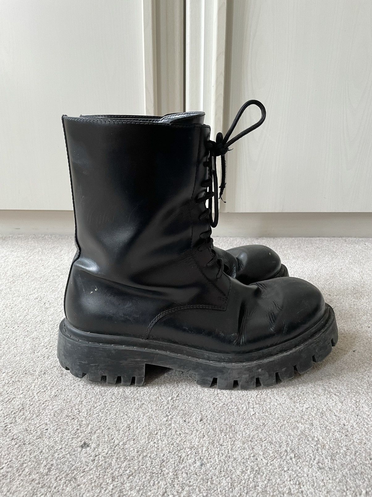 Pre-owned Balenciaga Sergent Boots In Black