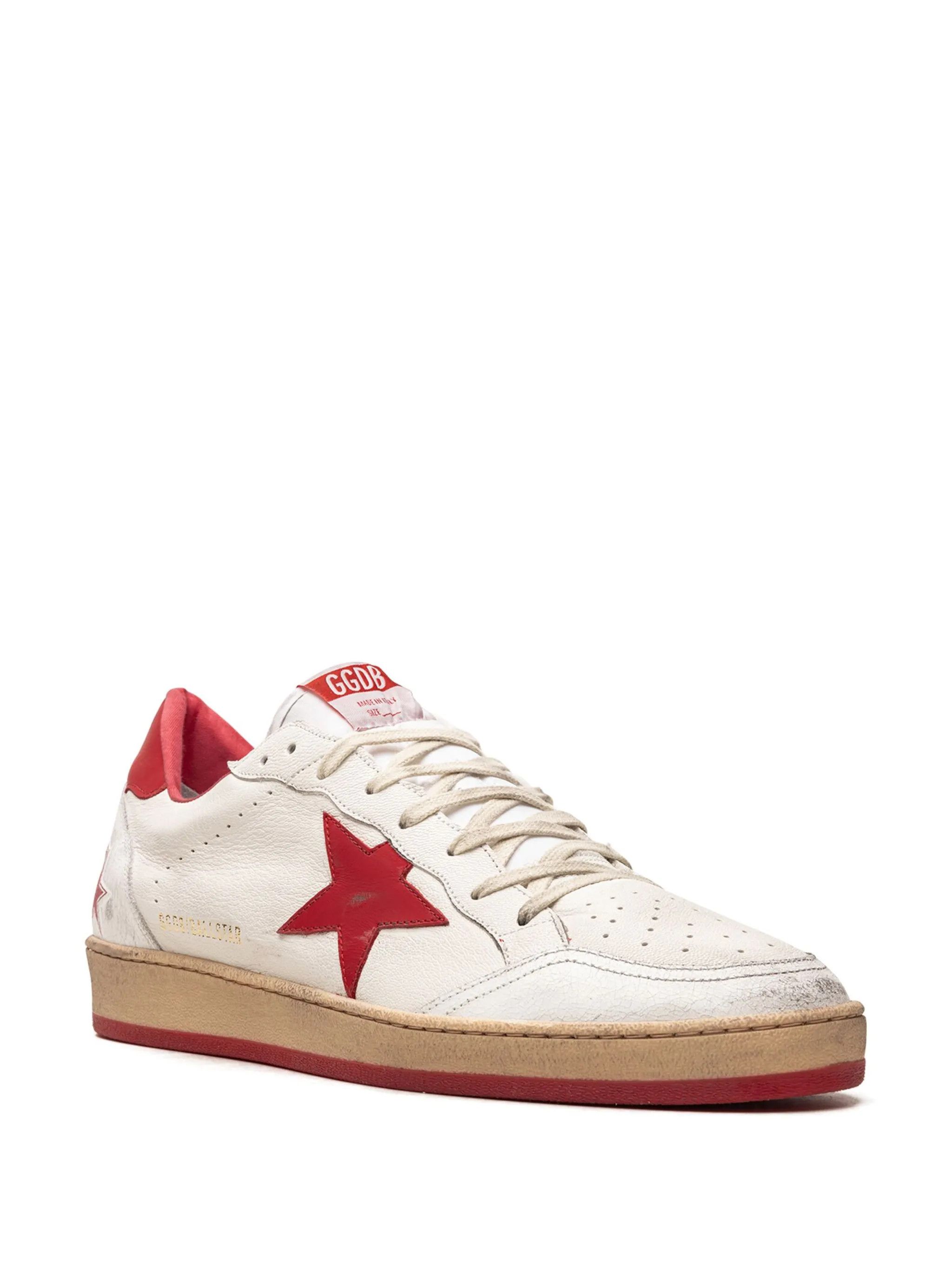 Golden Goose o1w1db10725 Ball Star Low-Top Sneakers in White/Red Size US 12 / EU 45 - 2 Thumbnail