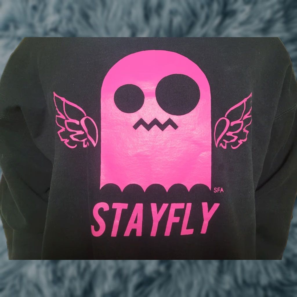 Hanes SFA Stayfly Sweatshirt Crew Neck Long Sleeve Black Large Hanes 90% Cotton 10% Polyester Mens Crew Neck Sweatshirt Street Wear Ghost Angel Style Size US L / EU 52-54 / 3 - 1 Thumbnail