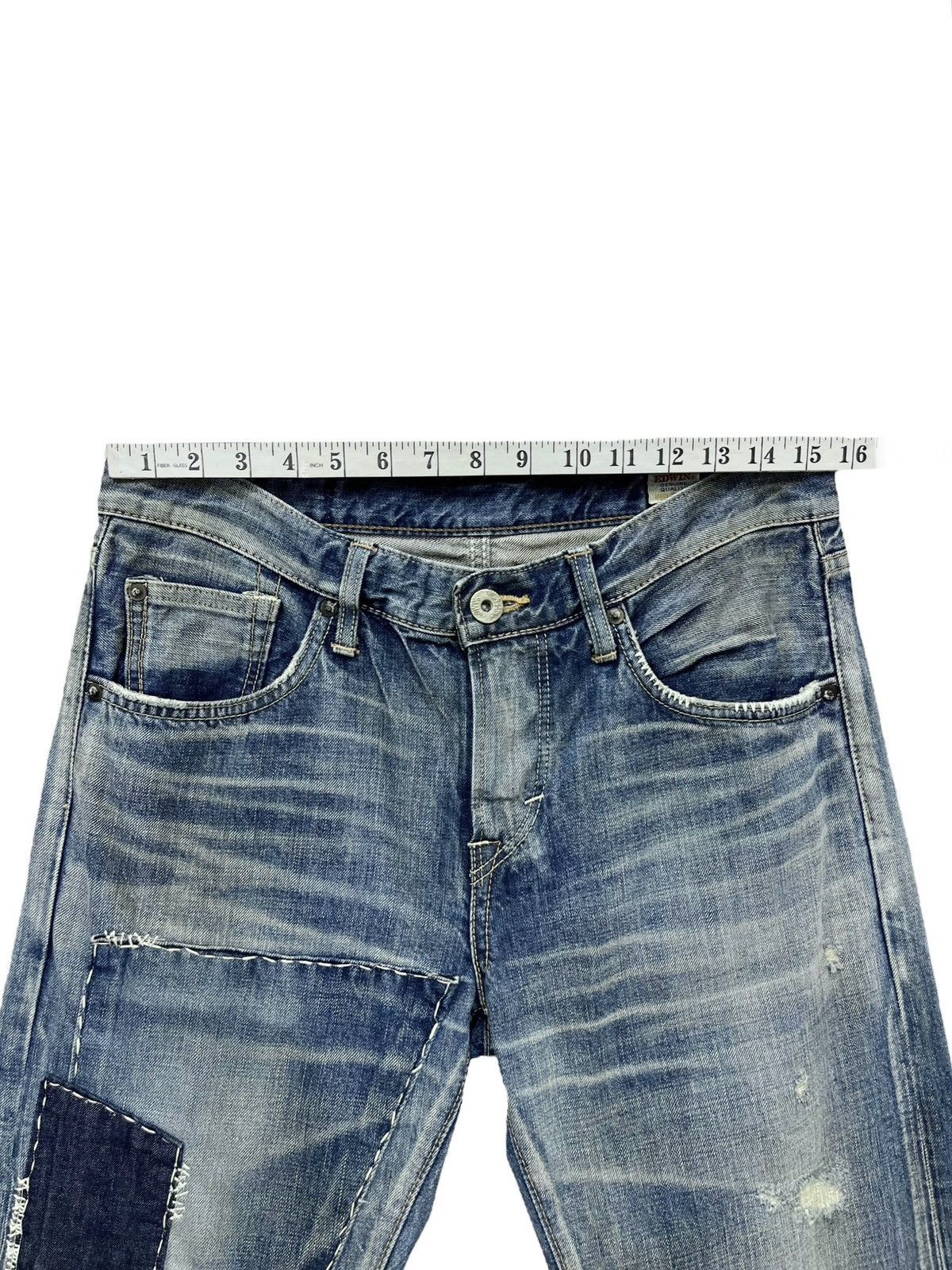 Edwin 🔥Vintage Grunge Mudwash Patchwork Ripped Denim Kurt Cobain Size US 31 - 13 Thumbnail
