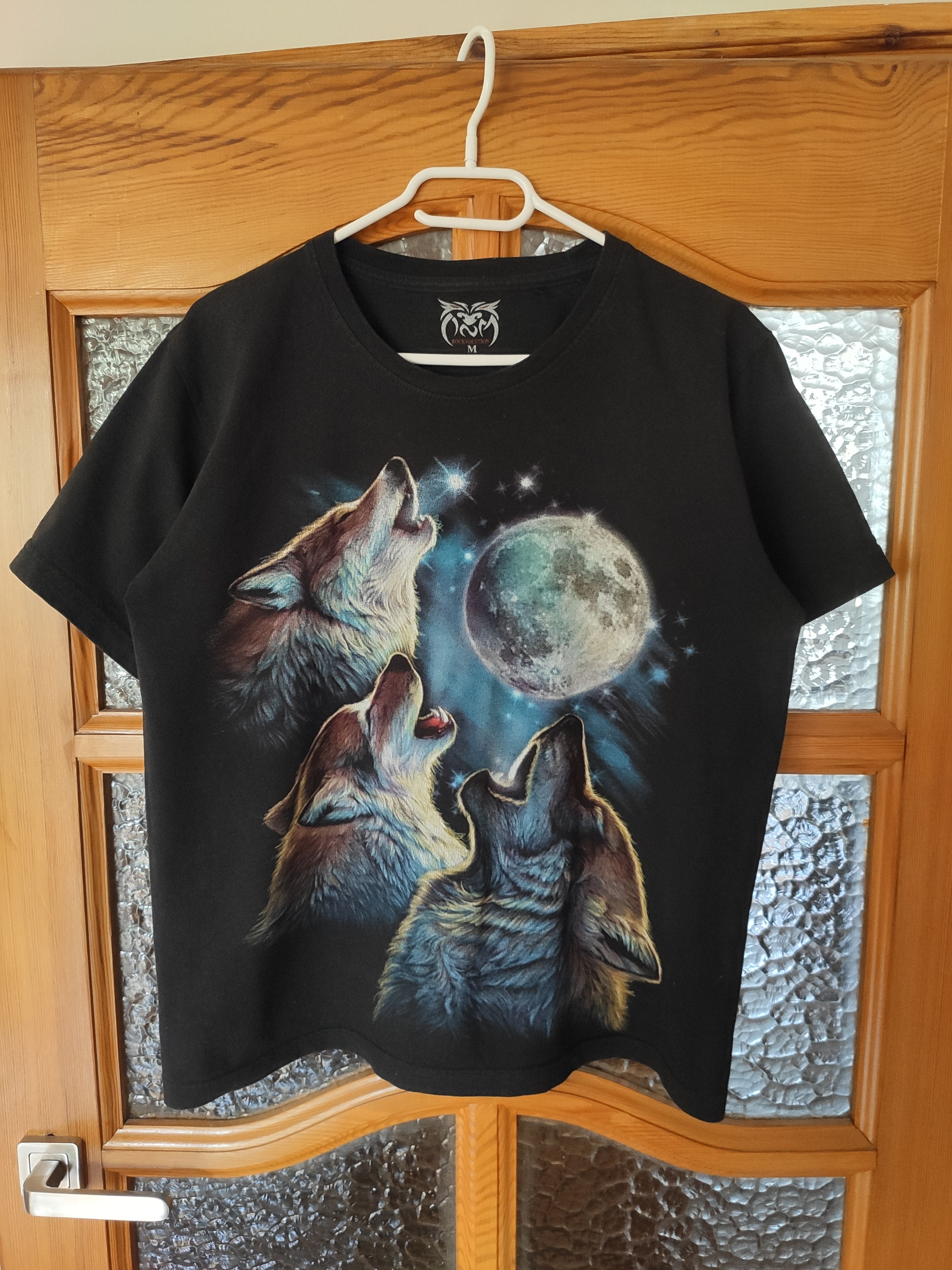 Band Tees × Japanese Brand × Vintage t-shirt tee werewolf wolfs boxy vntage cropped black M/L Size US M / EU 48-50 / 2 - 4 Thumbnail