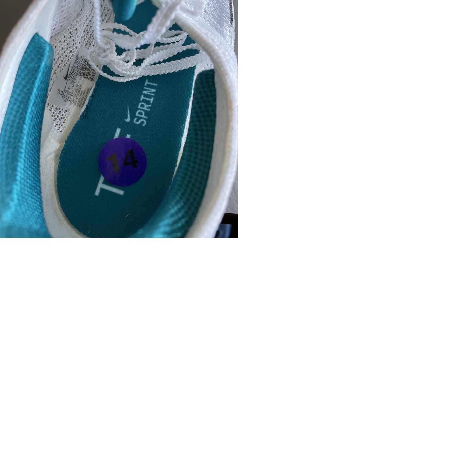 Nike Nike Zoom Superfly Elite 2 Spikes Men Sz 14 White/Bright Spruce Track Size ONE SIZE - 9 Thumbnail