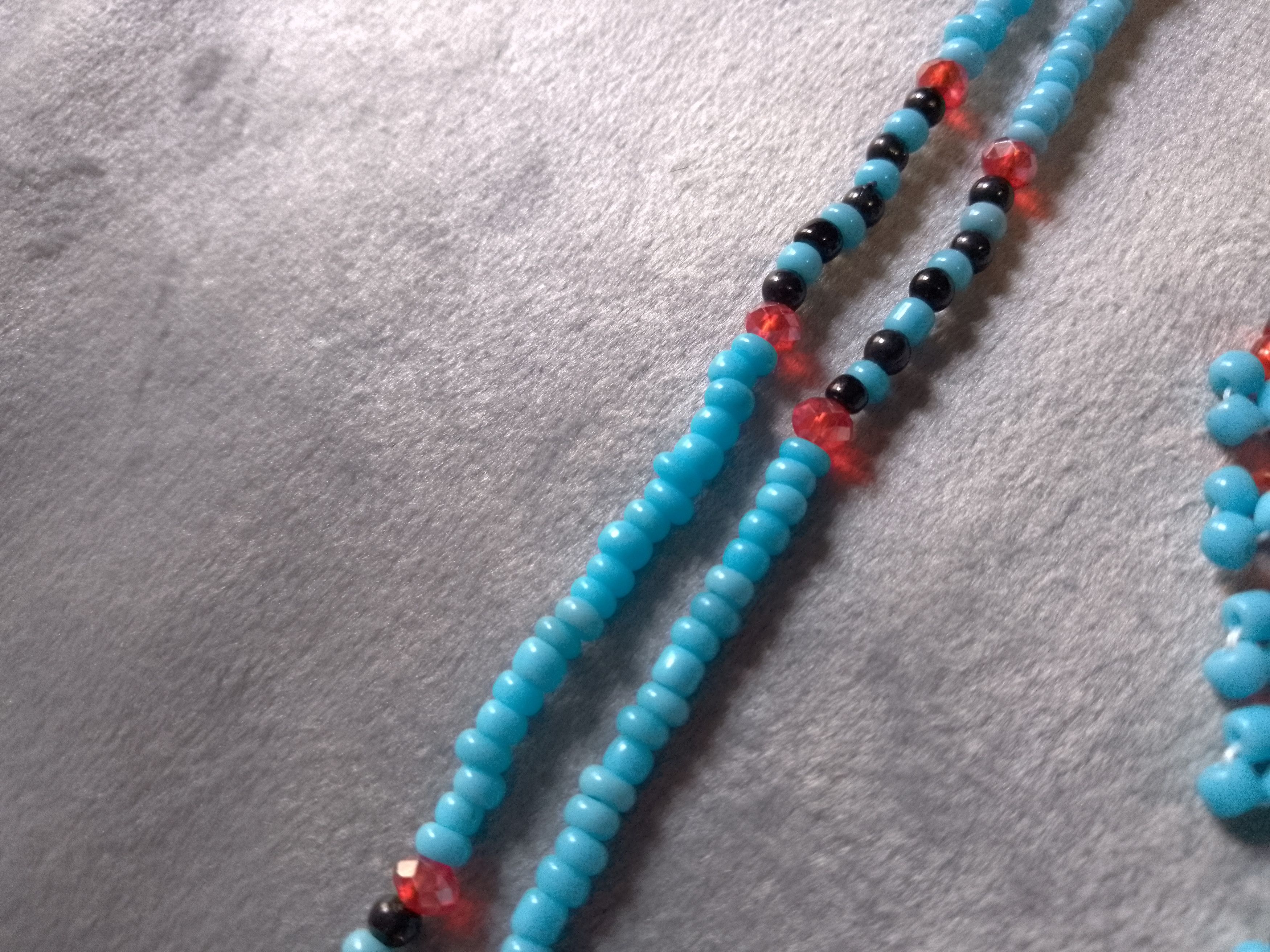 Handmade Earrings Ethnic Blue Bangs. Necklace Pendant in Steel Size ONE SIZE - 4 Thumbnail