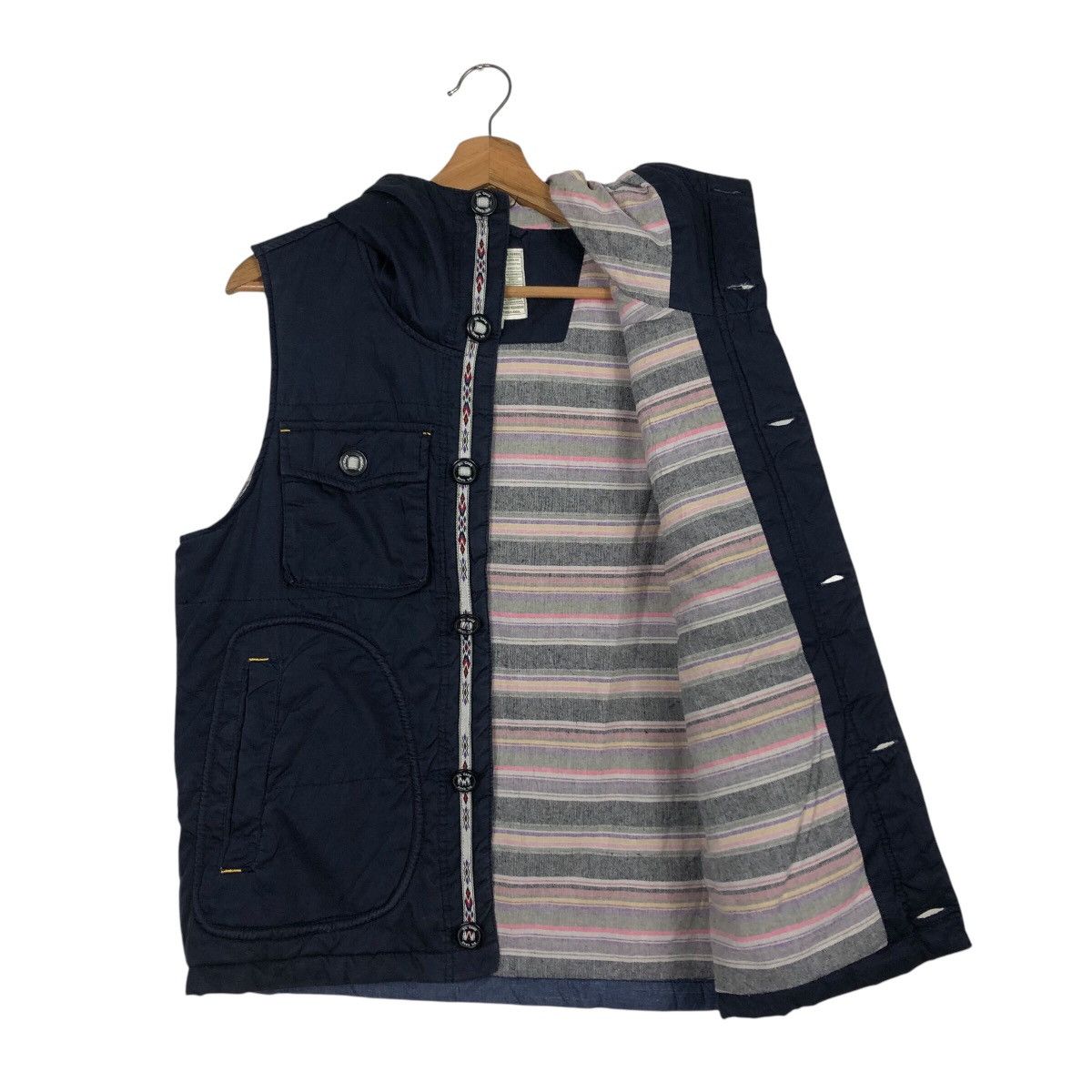 Japanese Brand × Vintage 📌Vintage Vest Jacket Oilcake Blanket Stripe Issey Miyake Size US M / EU 48-50 / 2 - 13 Thumbnail