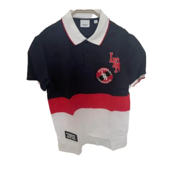 Burberry Logo Embroidered Color Block Polo 0079