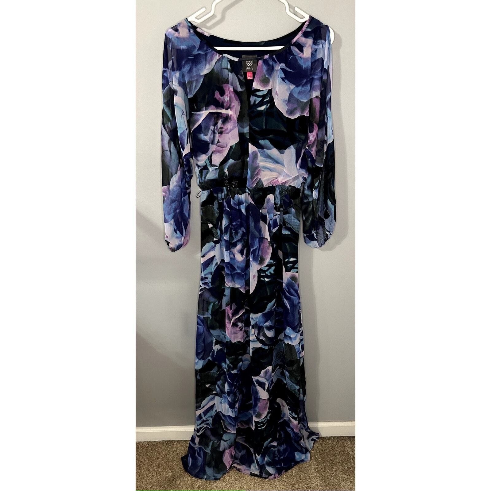 Vince Camuto Vince Camuto Floral Sheer Lined Chiffon Maxi Dress Women 2 Size XS / US 0-2 / IT 36-38 - 3 Thumbnail