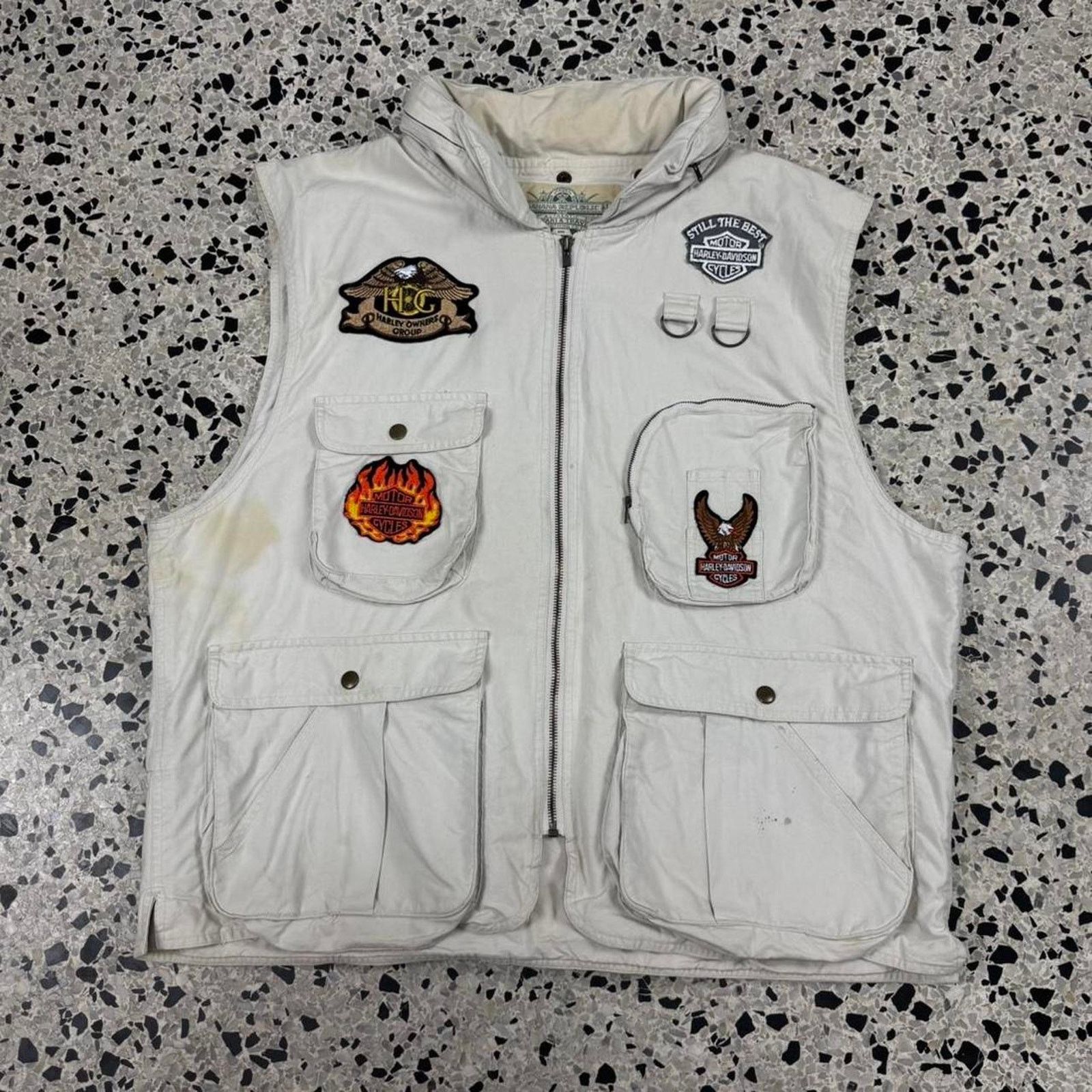 Banana Republic × Harley Davidson × Vintage VINTAGE 90S Y2K CUSTOM HARLEY DAVIDSON HUNTING VEST W/ HOOD: Size US XL / EU 56 / 4 - 1 Thumbnail
