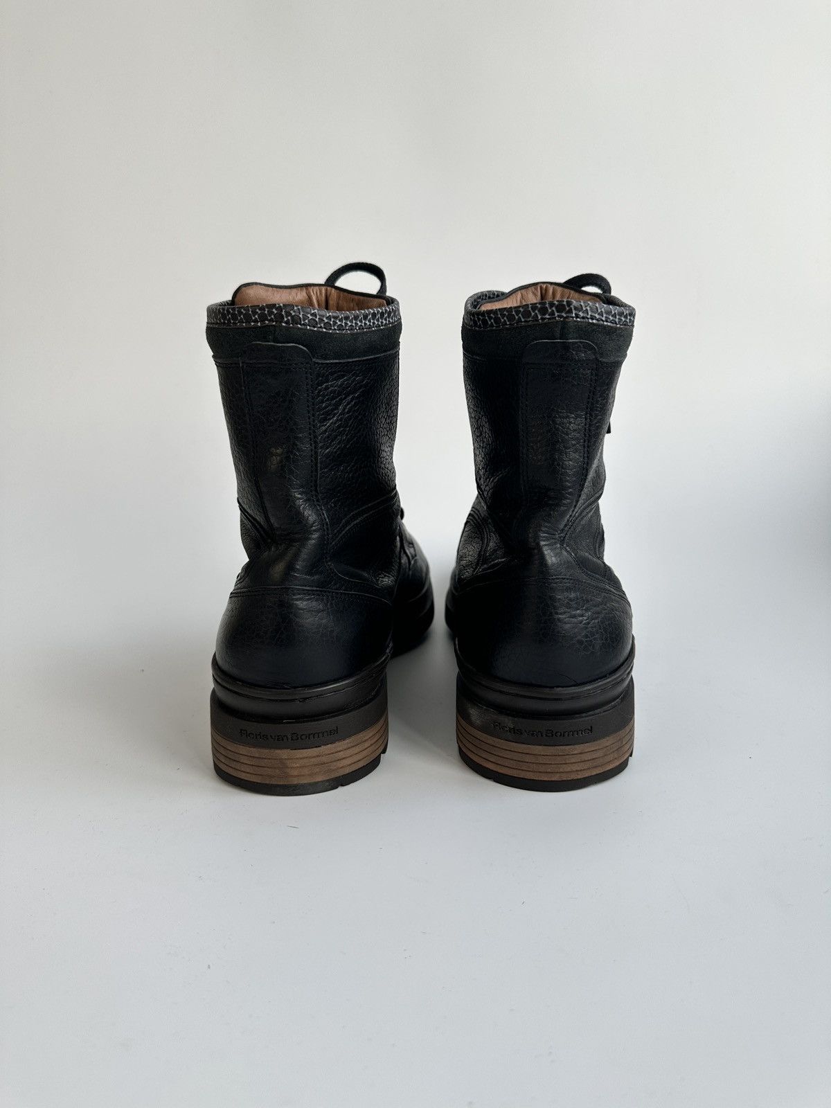 Floris van Bommel Floris van Bommel 10601 Black Leather Combat Boots Lace-up Size US 11 / EU 44 - 6 Thumbnail