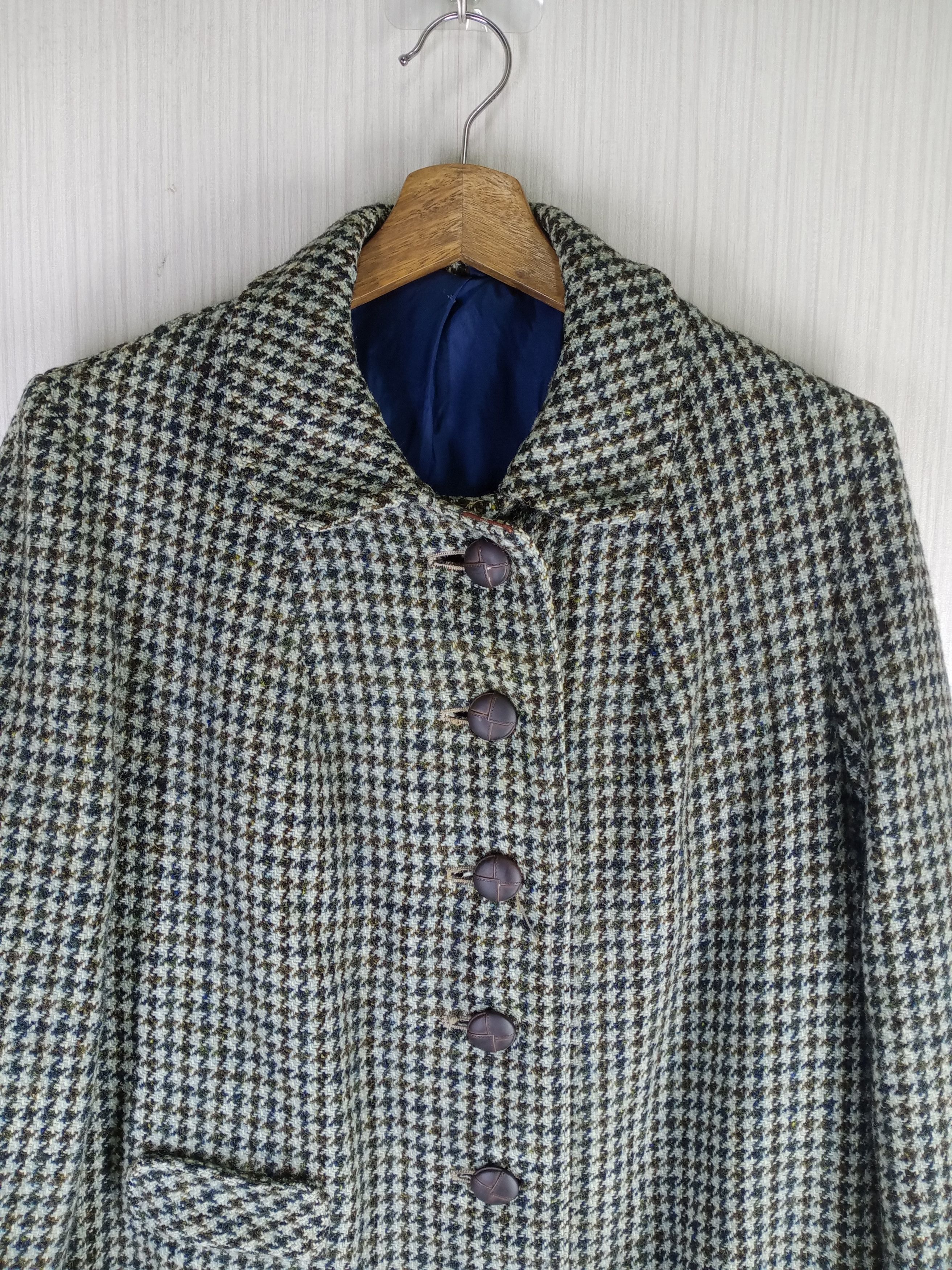 Harris Tweed Rare Vintage 80s Harris Tweed Wool Trench Coat Jacket Size US M / EU 48-50 / 2 - 6 Thumbnail
