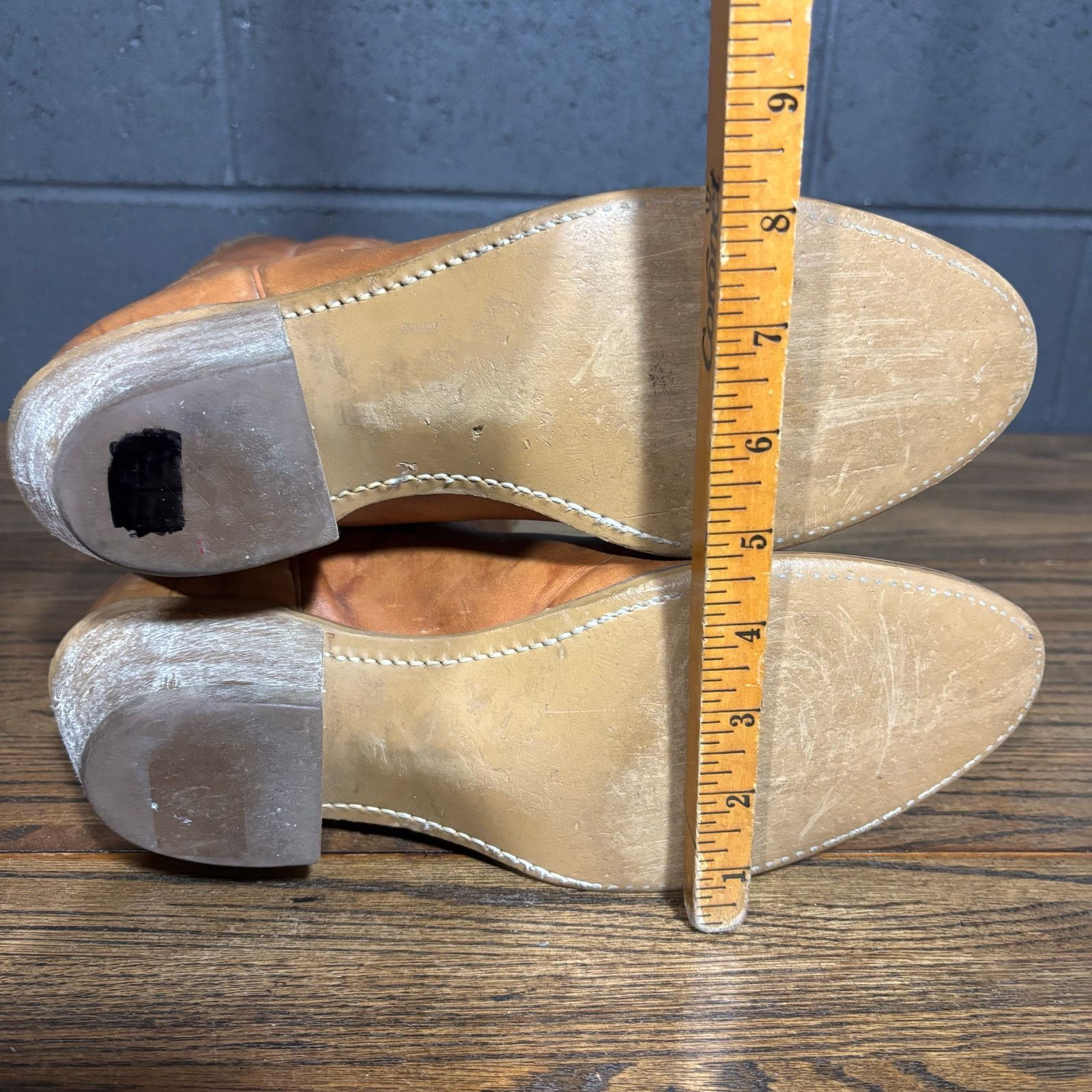 Other Vintage Acme Western Boots 11.5 D Tan Leather USA Buckaroo Size US 11.5 / EU 44-45 - 5 Thumbnail