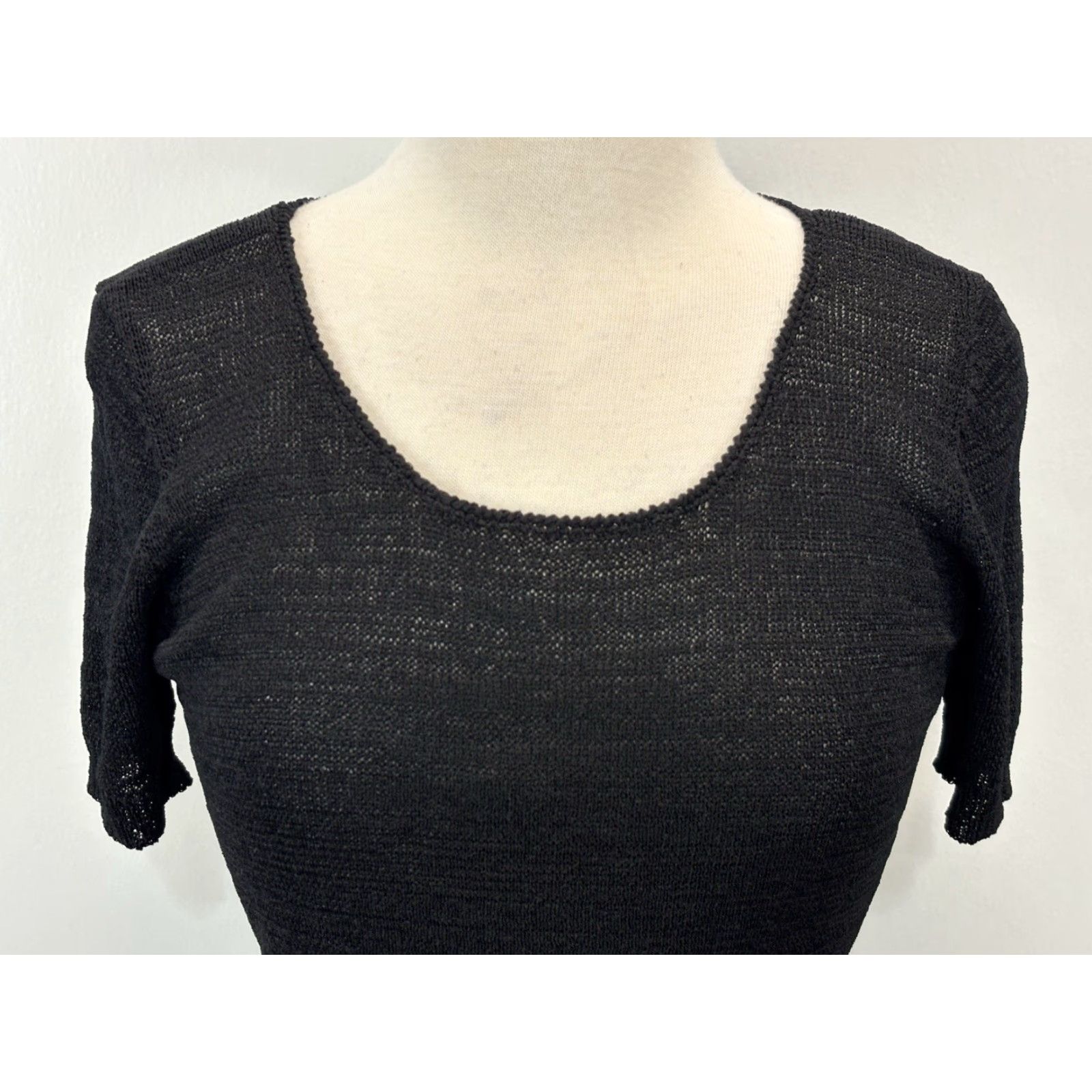 Vintage VINTAGE Dana B & Karen Knit Sweater Womens Small Black Short Sleeve Semi Sheer Goth Pullover Knit Rayon Blend Size S Womens Size S / US 4 / IT 40 - 5 Thumbnail