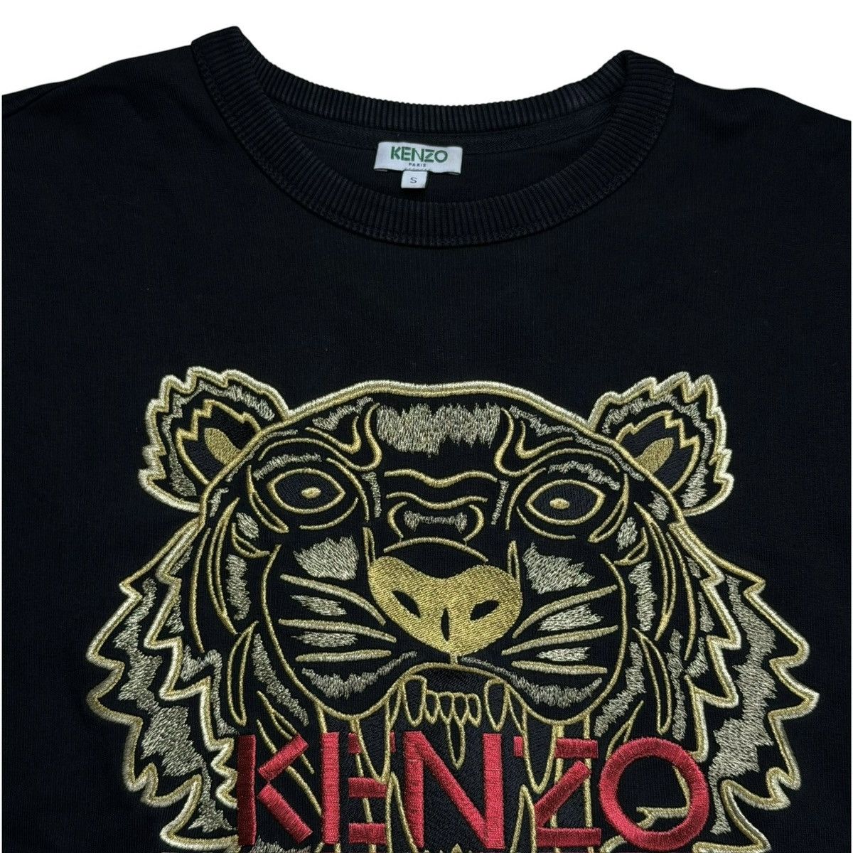Kenzo KENZO Paris Black Gold Tiger Embroidered Crewneck Sweatshirt Size US S / EU 44-46 / 1 - 3 Thumbnail
