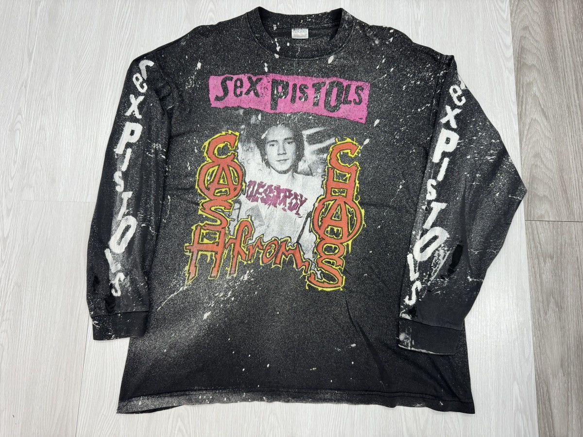 image of Bape x Rap Tees Sex Pistols Sid Vicious Vintage Long Sleeve 90's in Black, Men's (Size XL)