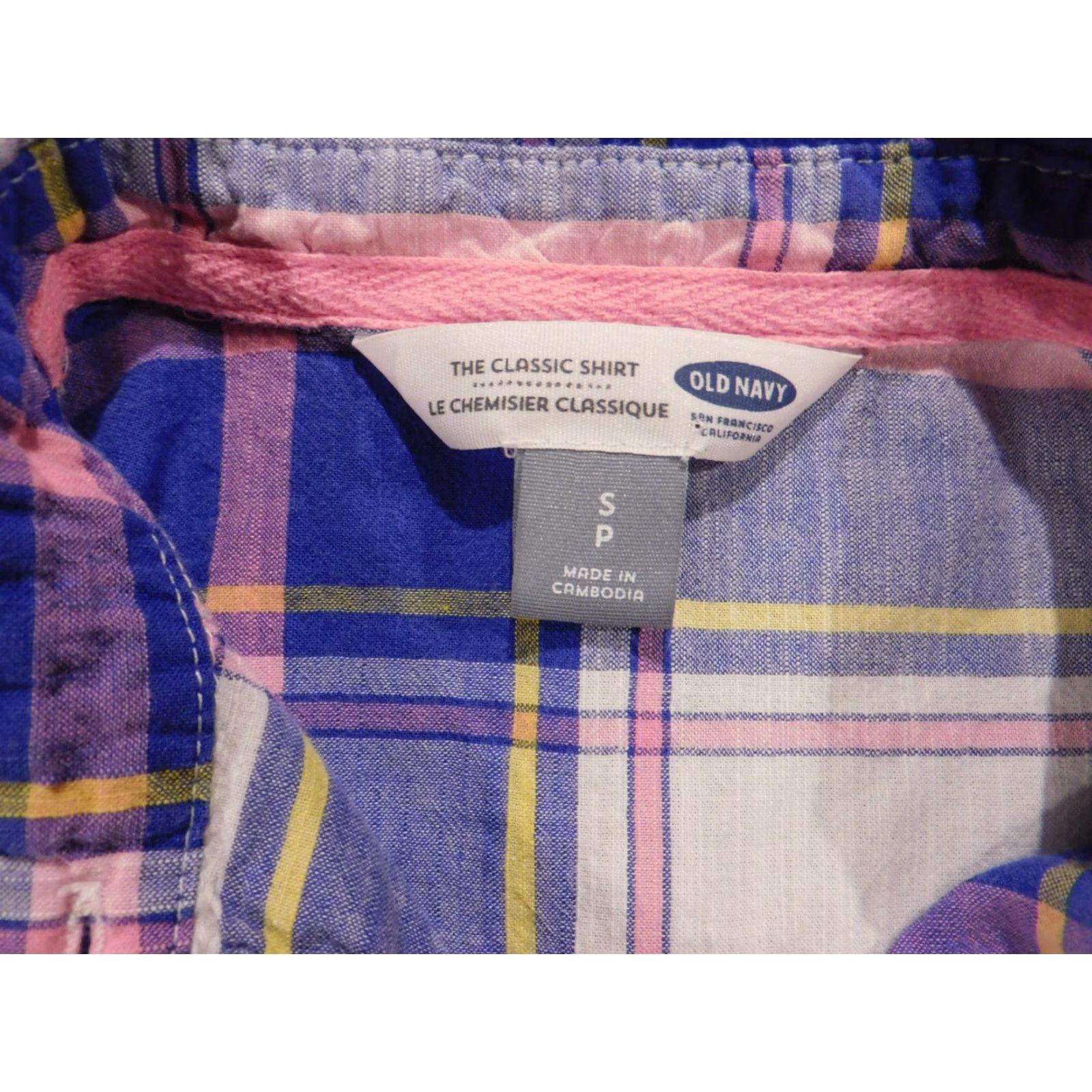 Old Navy Old Navy Womens Blouse Small plaid purple classic button down Size S / US 4 / IT 40 - 5 Thumbnail