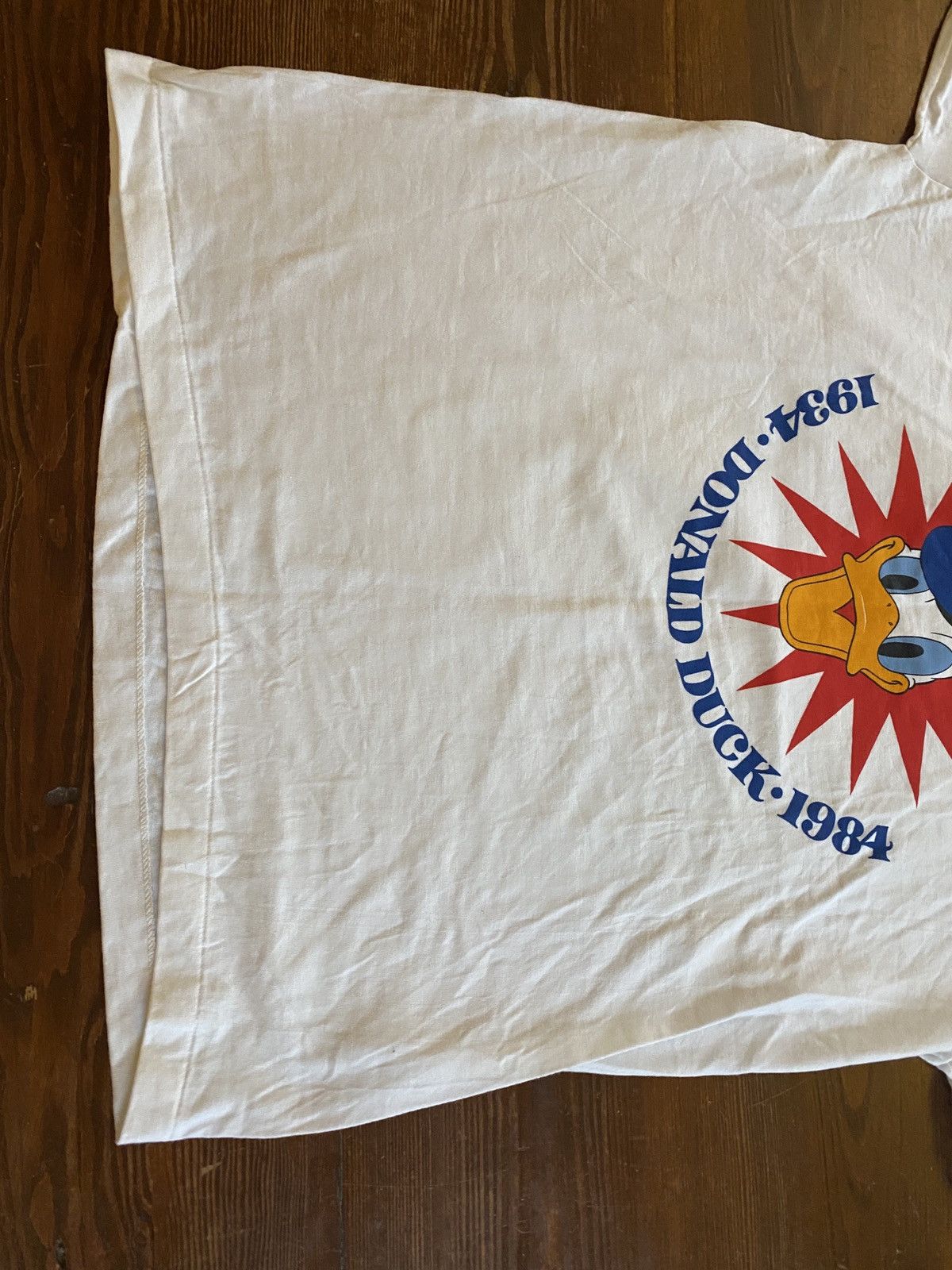 Disney Vintage NWT 1984 Donald Duck Bday Ringer Single Stitch Tee Size US L / EU 52-54 / 3 - 7 Thumbnail